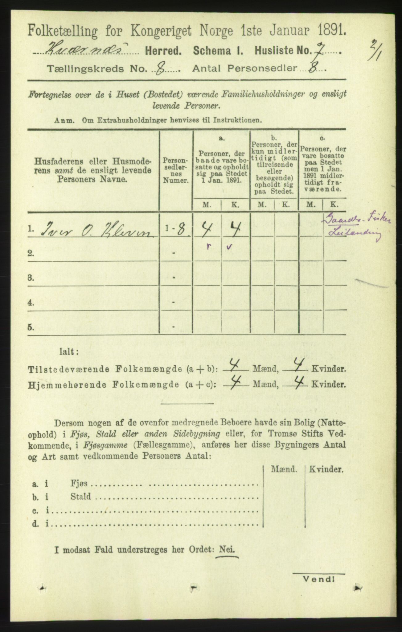 RA, 1891 census for 1553 Kvernes, 1891, p. 3463