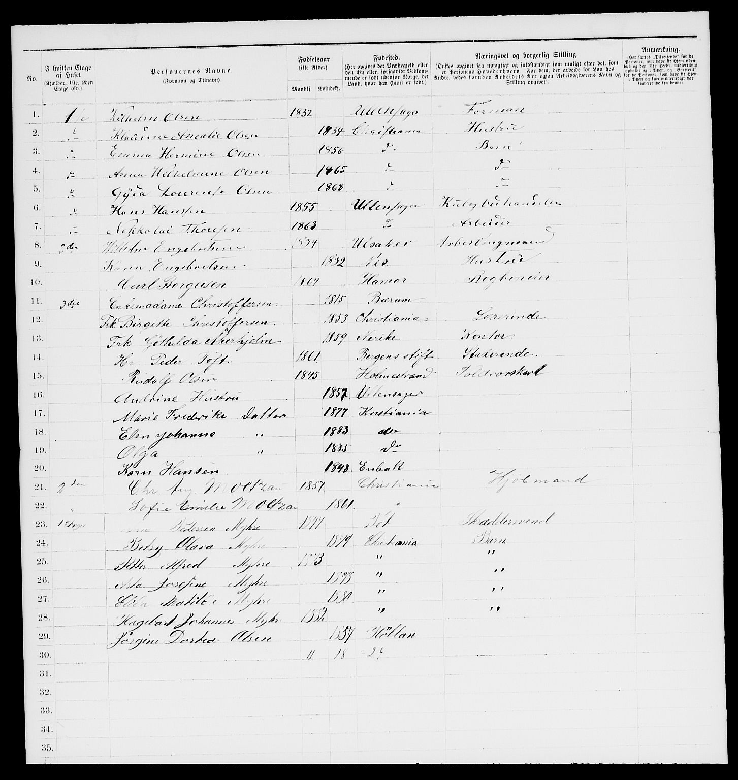 RA, 1885 census for 0301 Kristiania, 1885, p. 12010