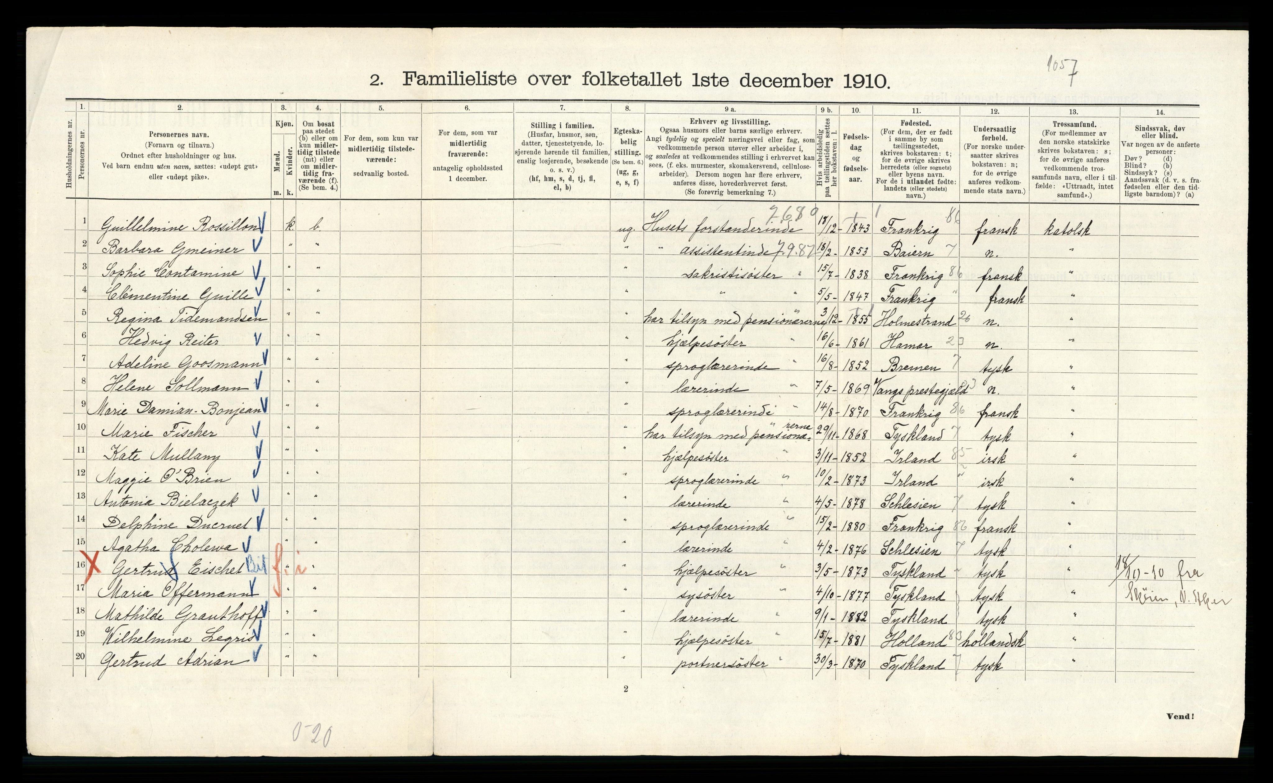 RA, 1910 census for Kristiania, 1910, p. 2306