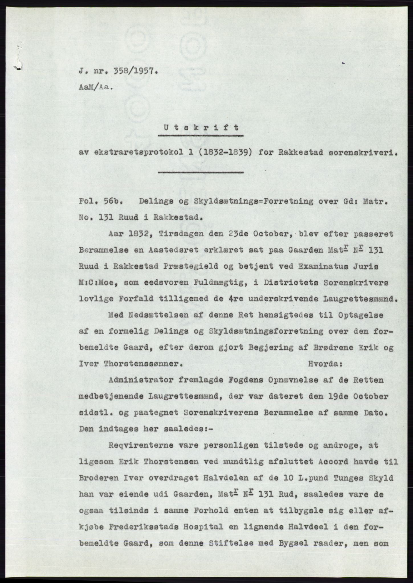 Statsarkivet i Oslo, AV/SAO-A-10621/Z/Zd/L0006: Avskrifter, j.nr 5-792/1957, 1957, p. 159