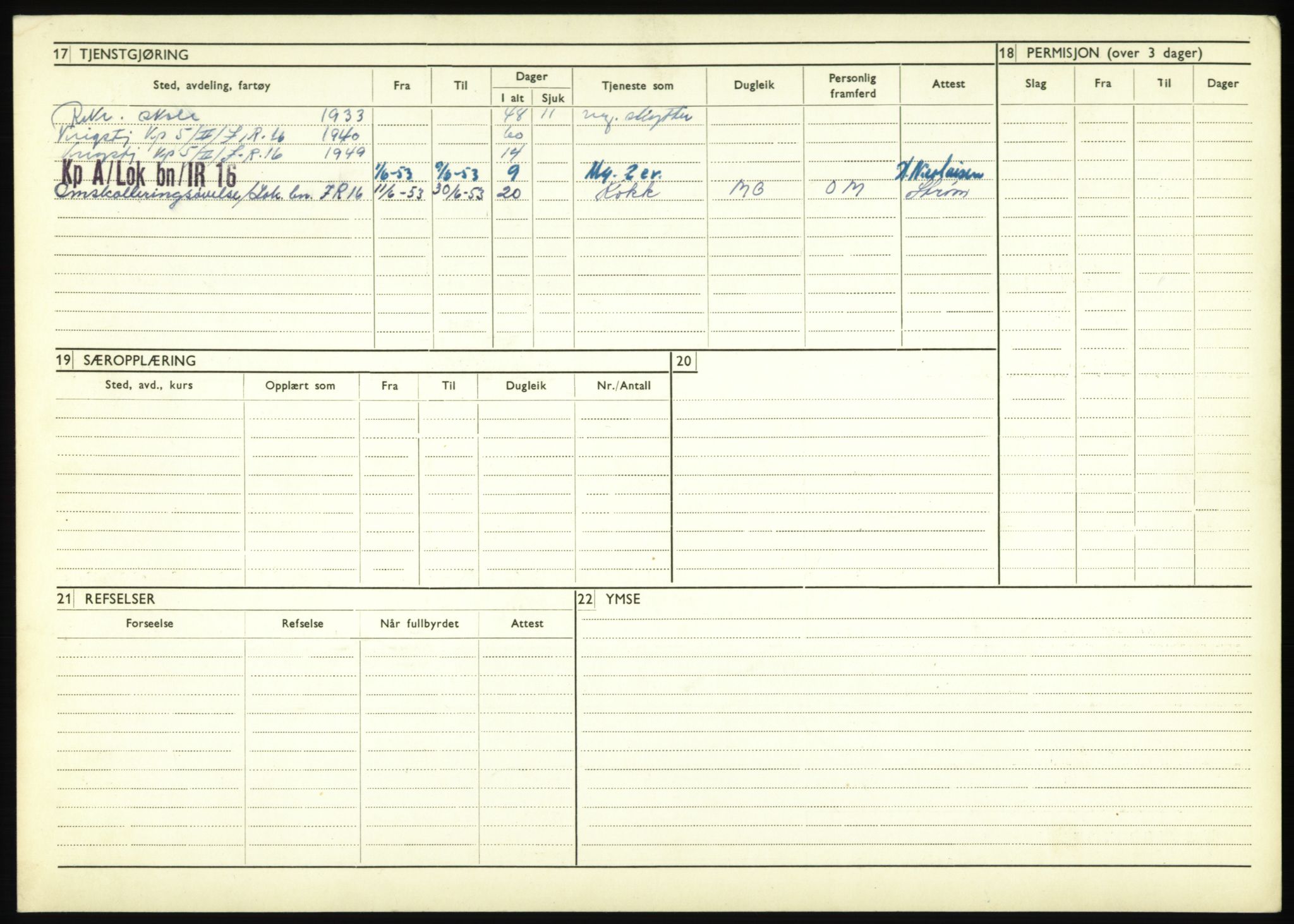 Forsvaret, Troms infanteriregiment nr. 16, AV/RA-RAFA-3146/P/Pa/L0017: Rulleblad for regimentets menige mannskaper, årsklasse 1933, 1933, p. 1346