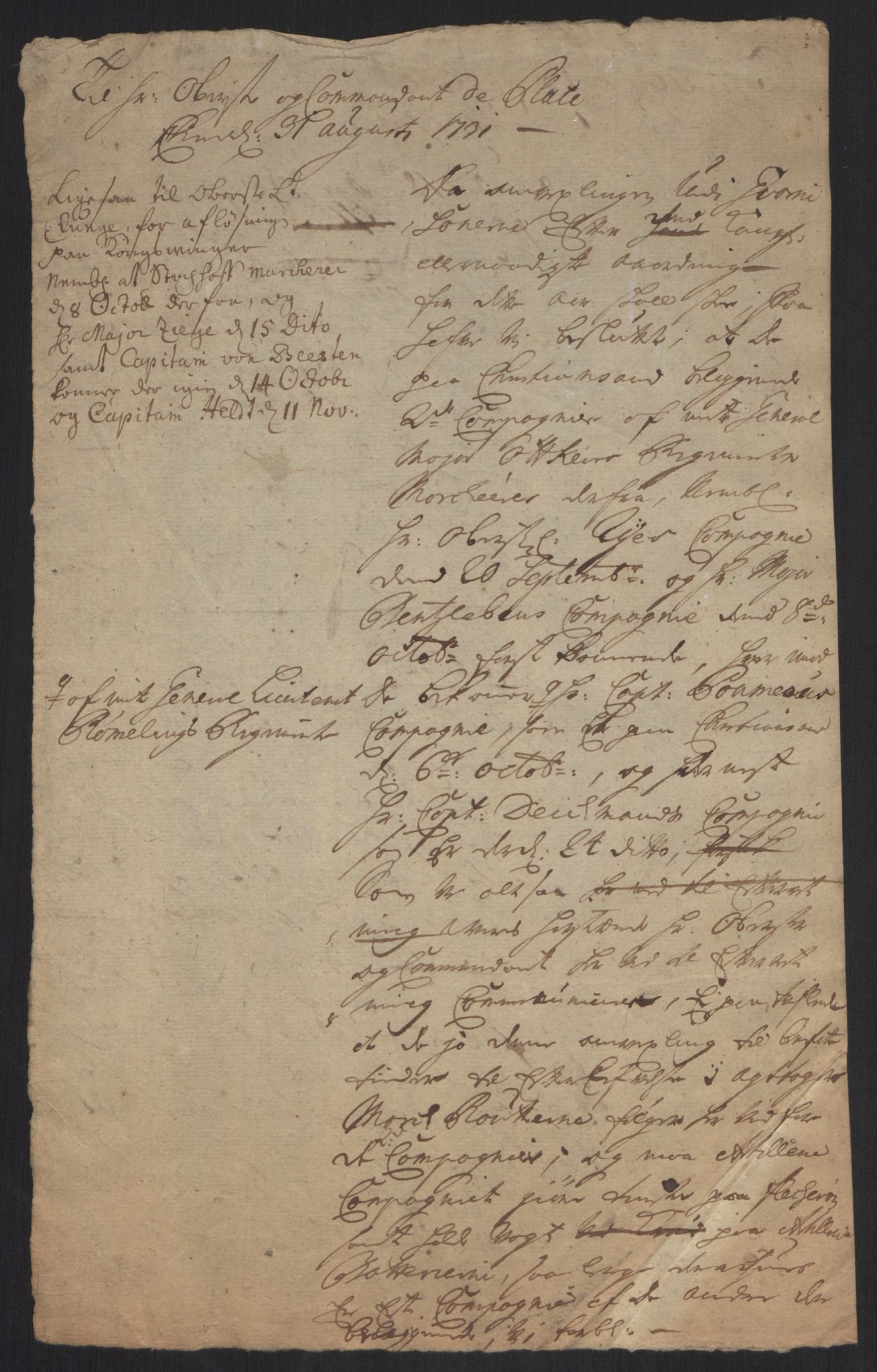 Kommanderende general (KG I) med Det norske krigsdirektorium, AV/RA-EA-5419/B/L0013: Kommanderende generals konsepter, 1730-1733, p. 354