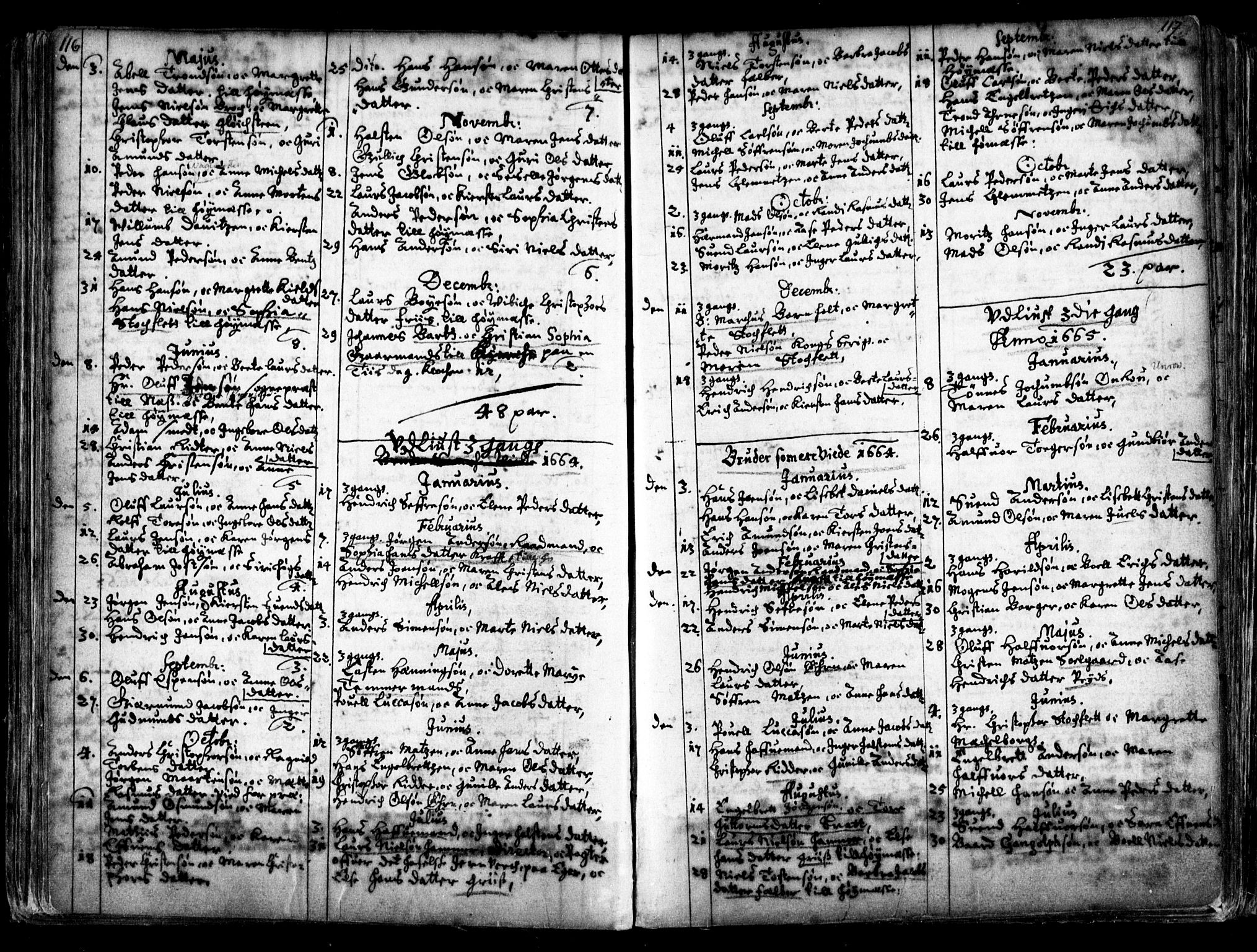 Oslo domkirke Kirkebøker, AV/SAO-A-10752/F/Fa/L0001: Parish register (official) no. 1, 1648-1704, p. 116-117