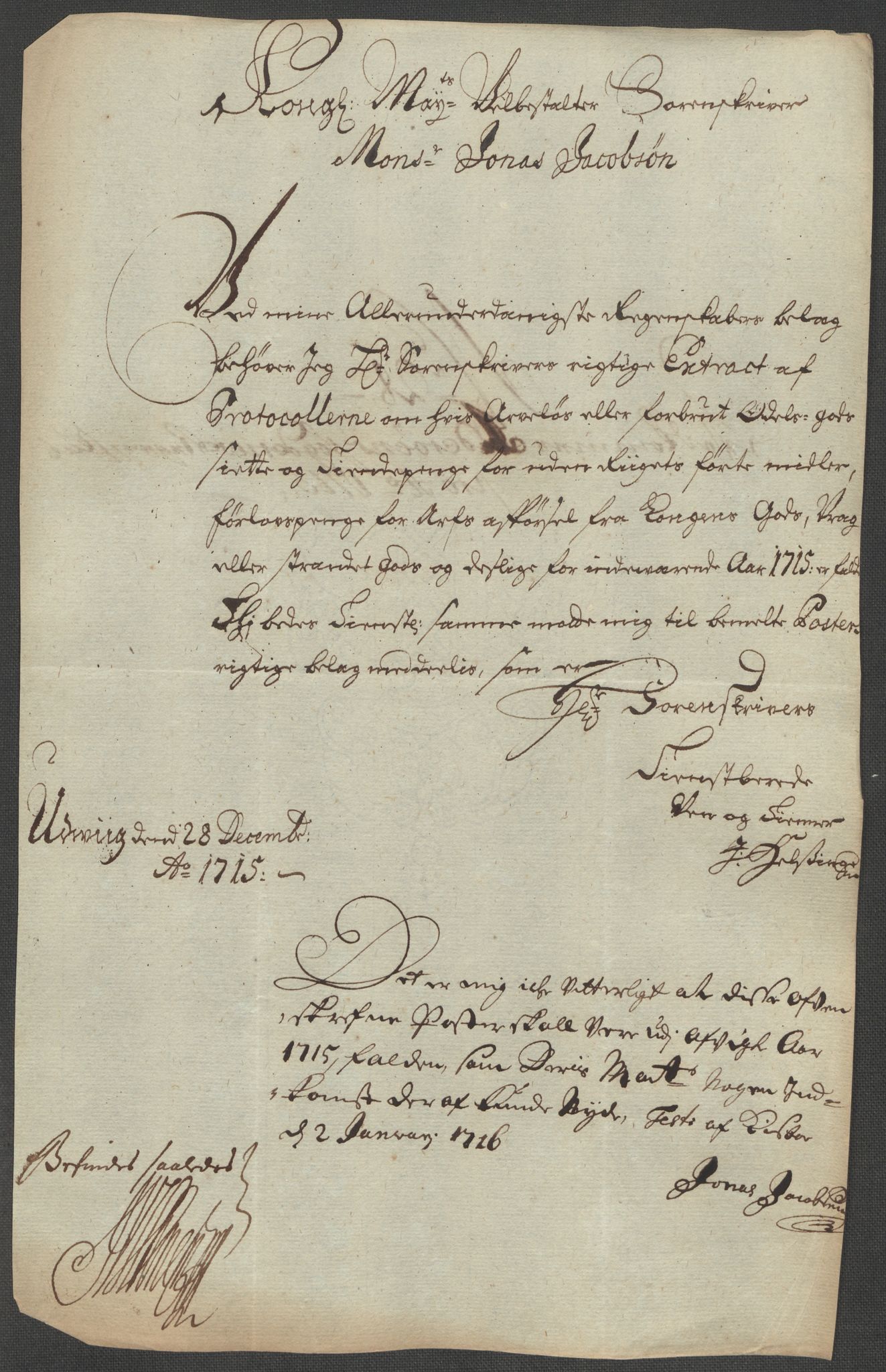 Rentekammeret inntil 1814, Reviderte regnskaper, Fogderegnskap, AV/RA-EA-4092/R63/L4323: Fogderegnskap Inderøy, 1715, p. 285