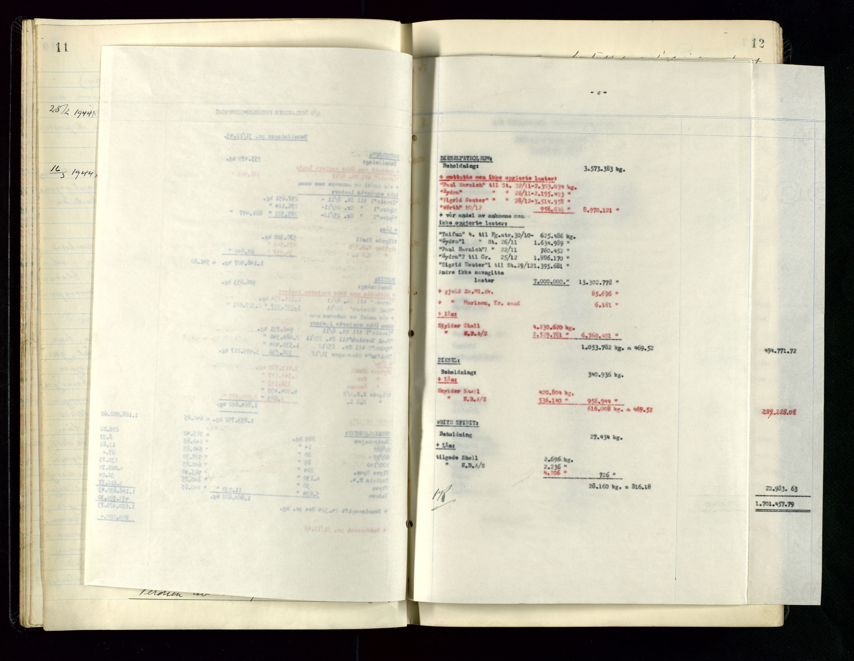 PA 1534 - Østlandske Petroleumscompagni A/S, AV/SAST-A-101954/A/Aa/L0005/0001: Direksjonsprotokoller / Den Administrerende Direksjon alle selskaper (referatprotokoll), 1943-1958