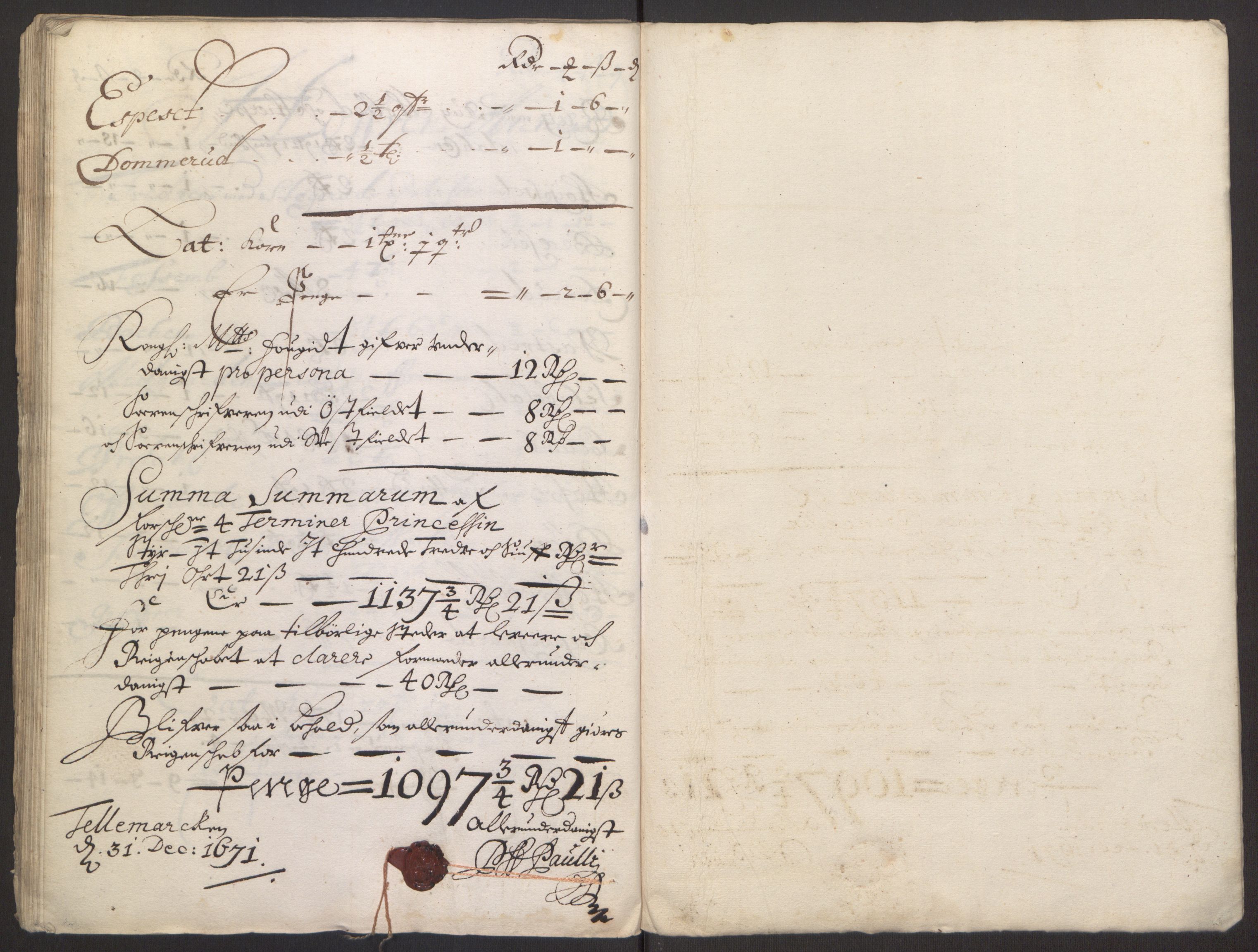 Rentekammeret inntil 1814, Reviderte regnskaper, Fogderegnskap, RA/EA-4092/R35/L2060: Fogderegnskap Øvre og Nedre Telemark, 1671-1672, p. 127