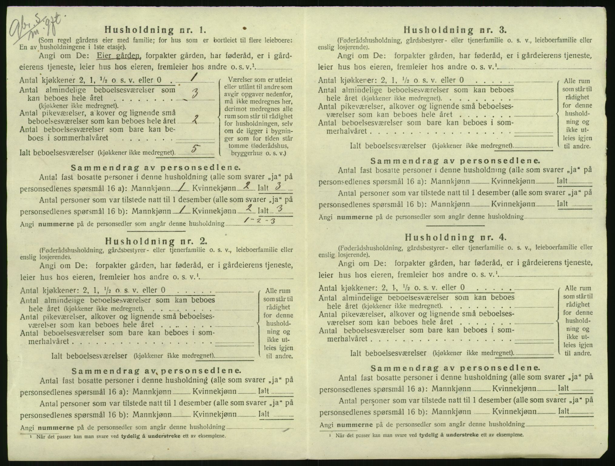 SAK, 1920 census for Vestre Moland, 1920, p. 44