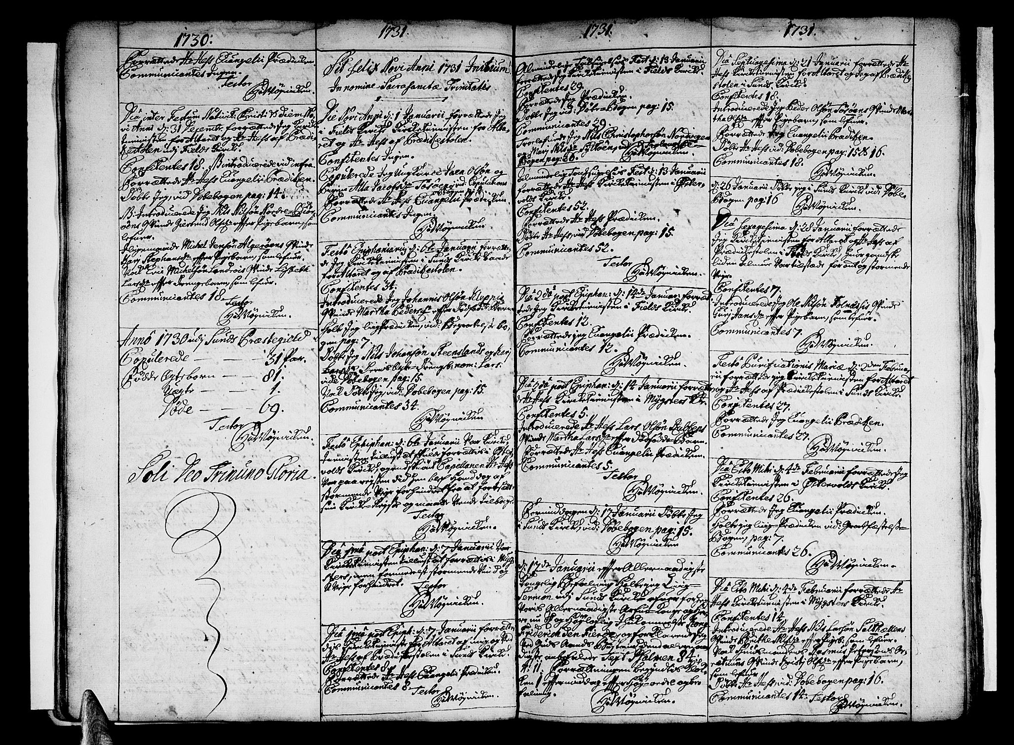 Sund sokneprestembete, SAB/A-99930: Parish register (official) no. A 1, 1729-1740