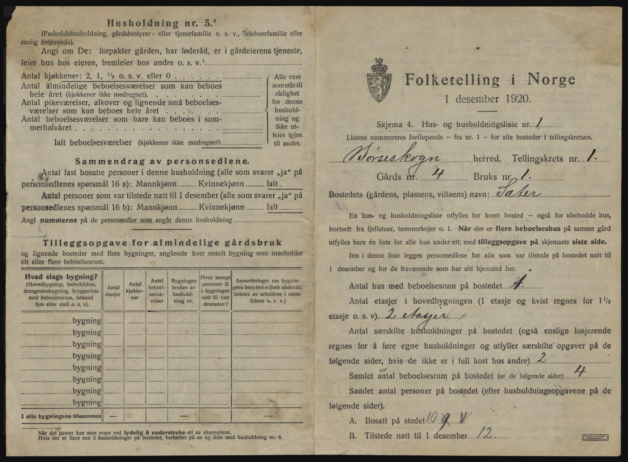 SAT, 1920 census for Børseskogn, 1920, p. 22