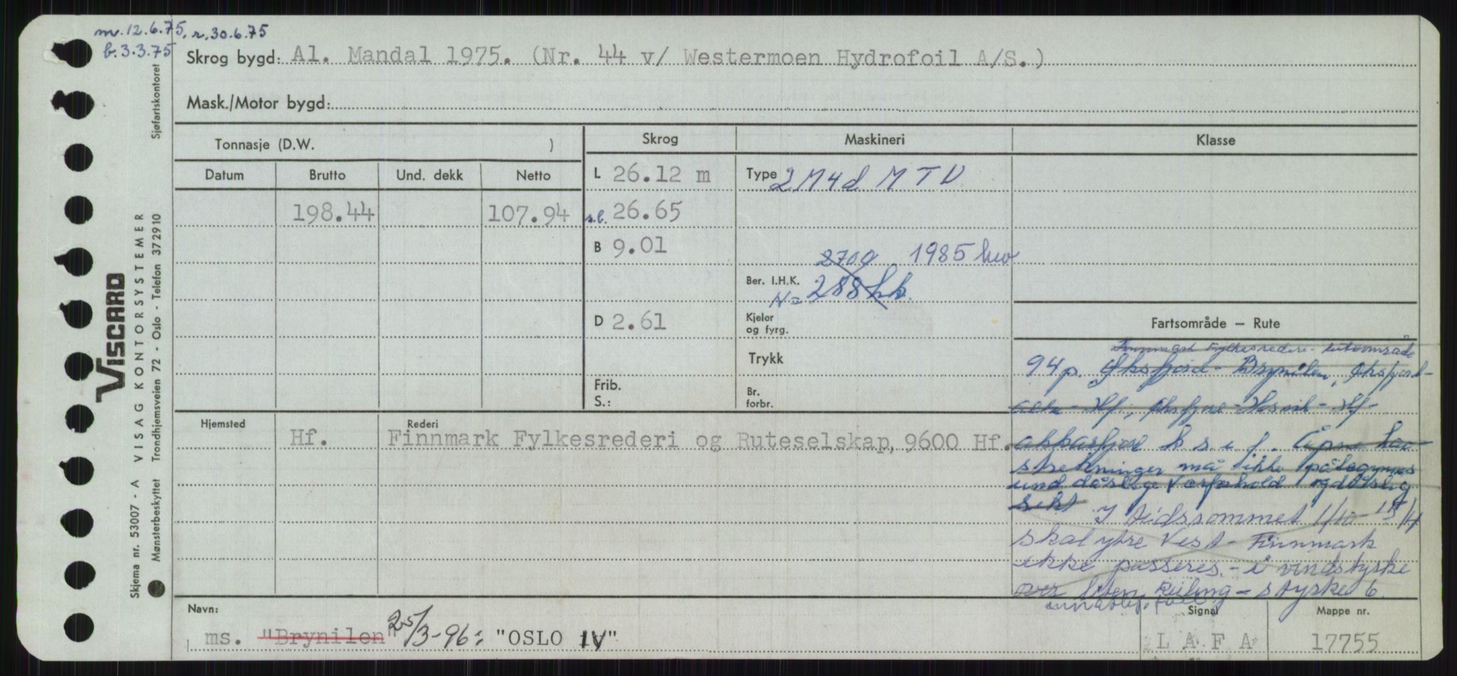 Sjøfartsdirektoratet med forløpere, Skipsmålingen, AV/RA-S-1627/H/Ha/L0004/0002: Fartøy, Mas-R / Fartøy, Odin-R, p. 159