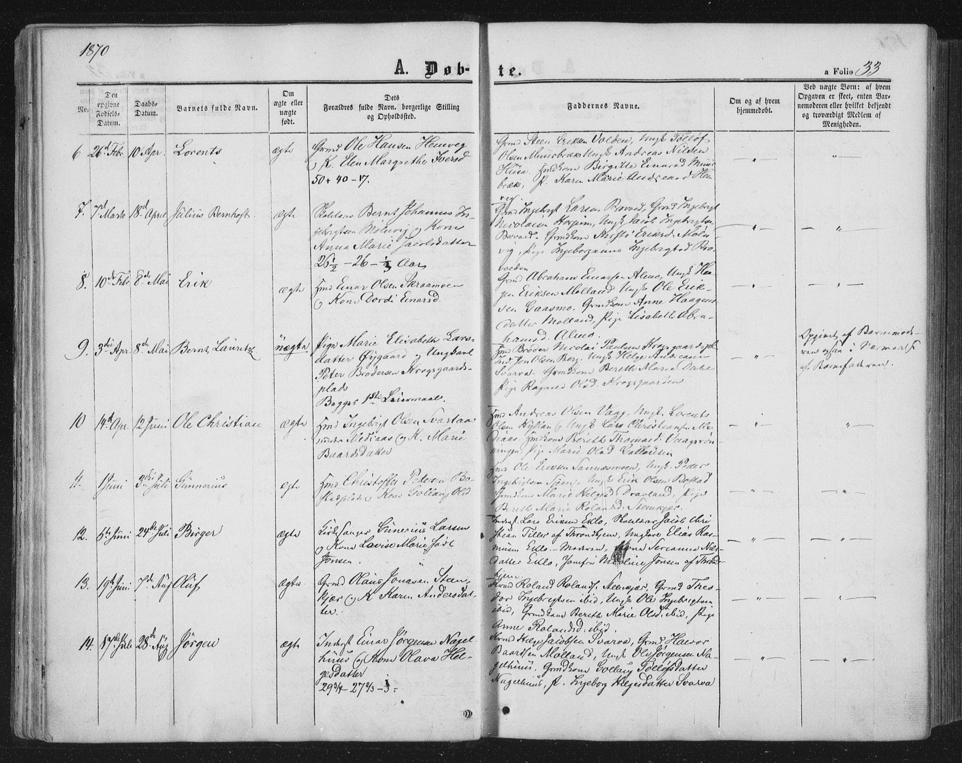 Ministerialprotokoller, klokkerbøker og fødselsregistre - Nord-Trøndelag, SAT/A-1458/749/L0472: Parish register (official) no. 749A06, 1857-1873, p. 33