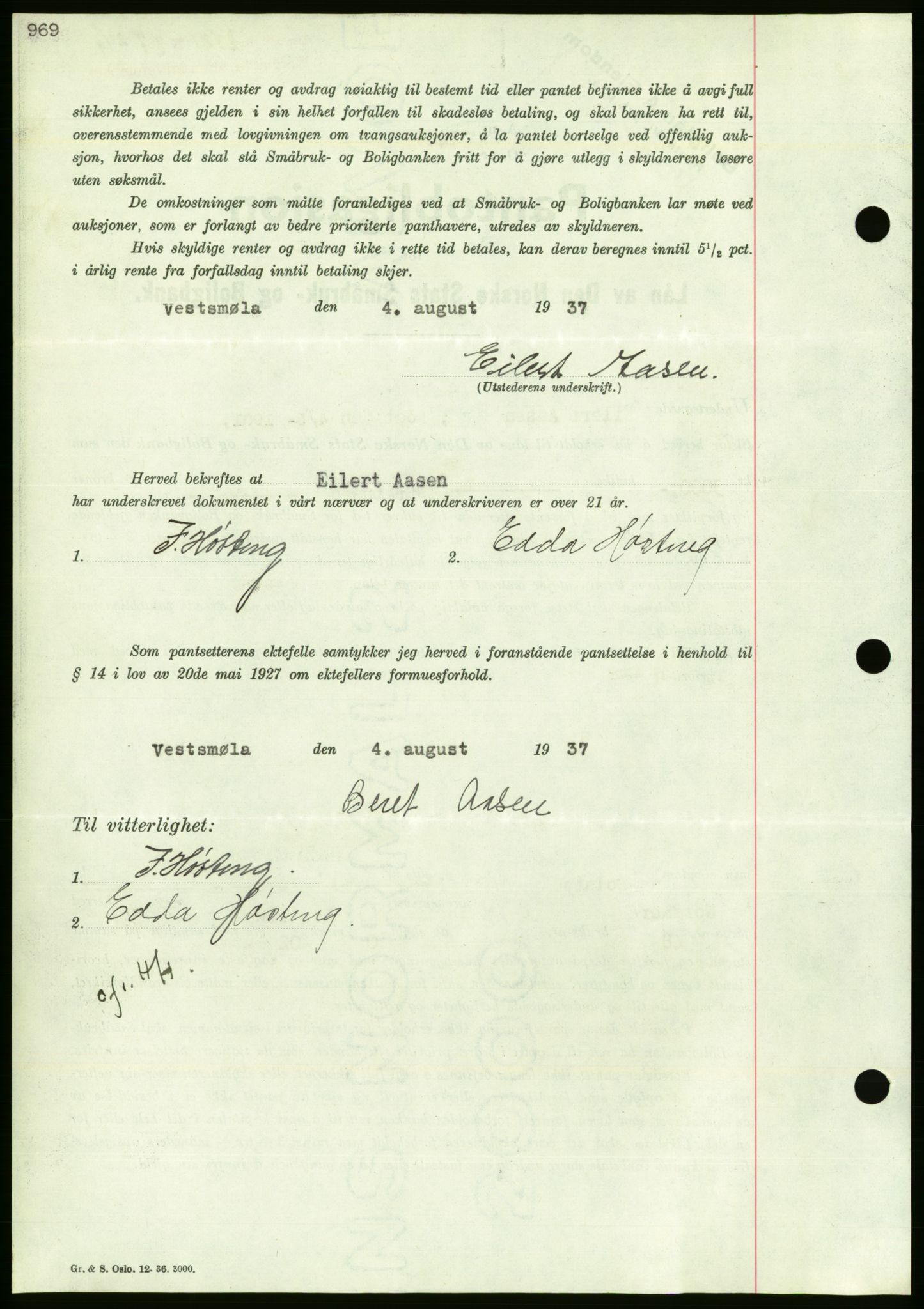 Nordmøre sorenskriveri, AV/SAT-A-4132/1/2/2Ca/L0091: Mortgage book no. B81, 1937-1937, Diary no: : 2321/1937