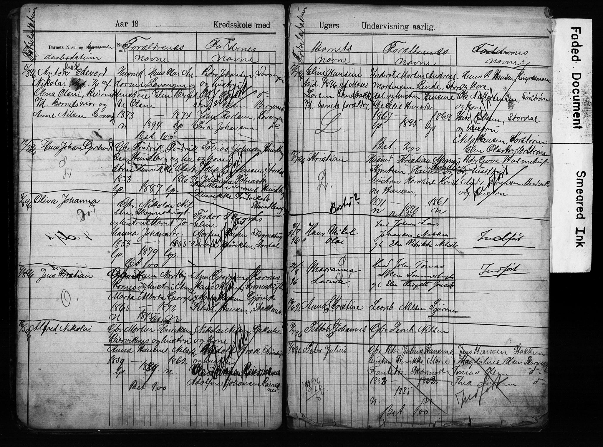 Lyngen sokneprestembete, AV/SATØ-S-1289/H/Ha/L0052/0001: Baptism register no. 52.1, 1895-1914