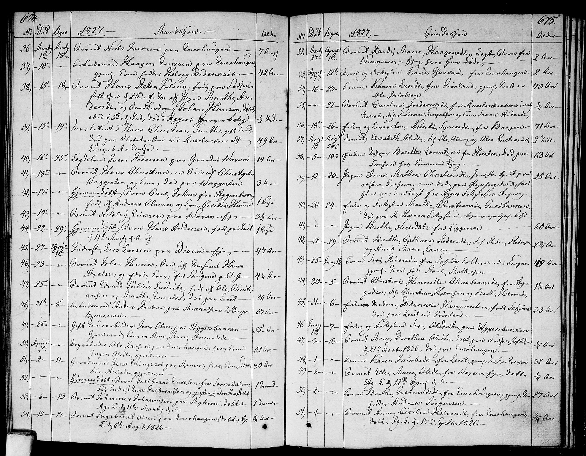 Aker prestekontor kirkebøker, AV/SAO-A-10861/F/L0012: Parish register (official) no. 12, 1819-1828, p. 674-675