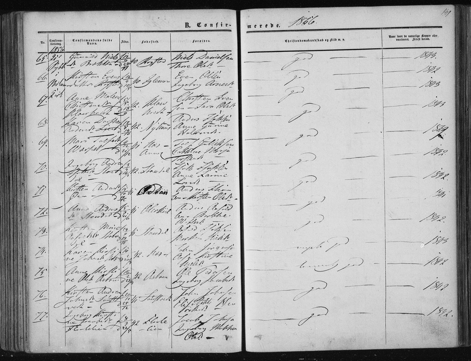 Solum kirkebøker, SAKO/A-306/F/Fa/L0007: Parish register (official) no. I 7, 1856-1864, p. 149