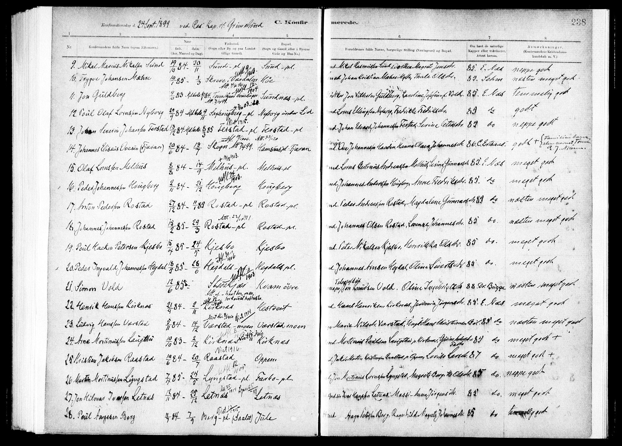 Ministerialprotokoller, klokkerbøker og fødselsregistre - Nord-Trøndelag, SAT/A-1458/730/L0285: Parish register (official) no. 730A10, 1879-1914, p. 238