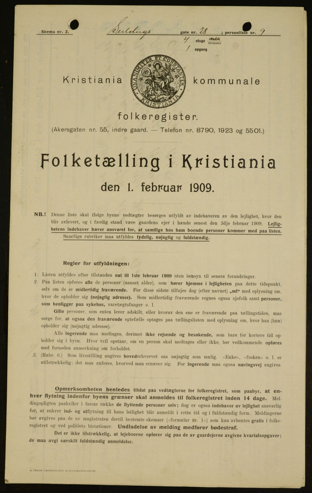 OBA, Municipal Census 1909 for Kristiania, 1909, p. 85866