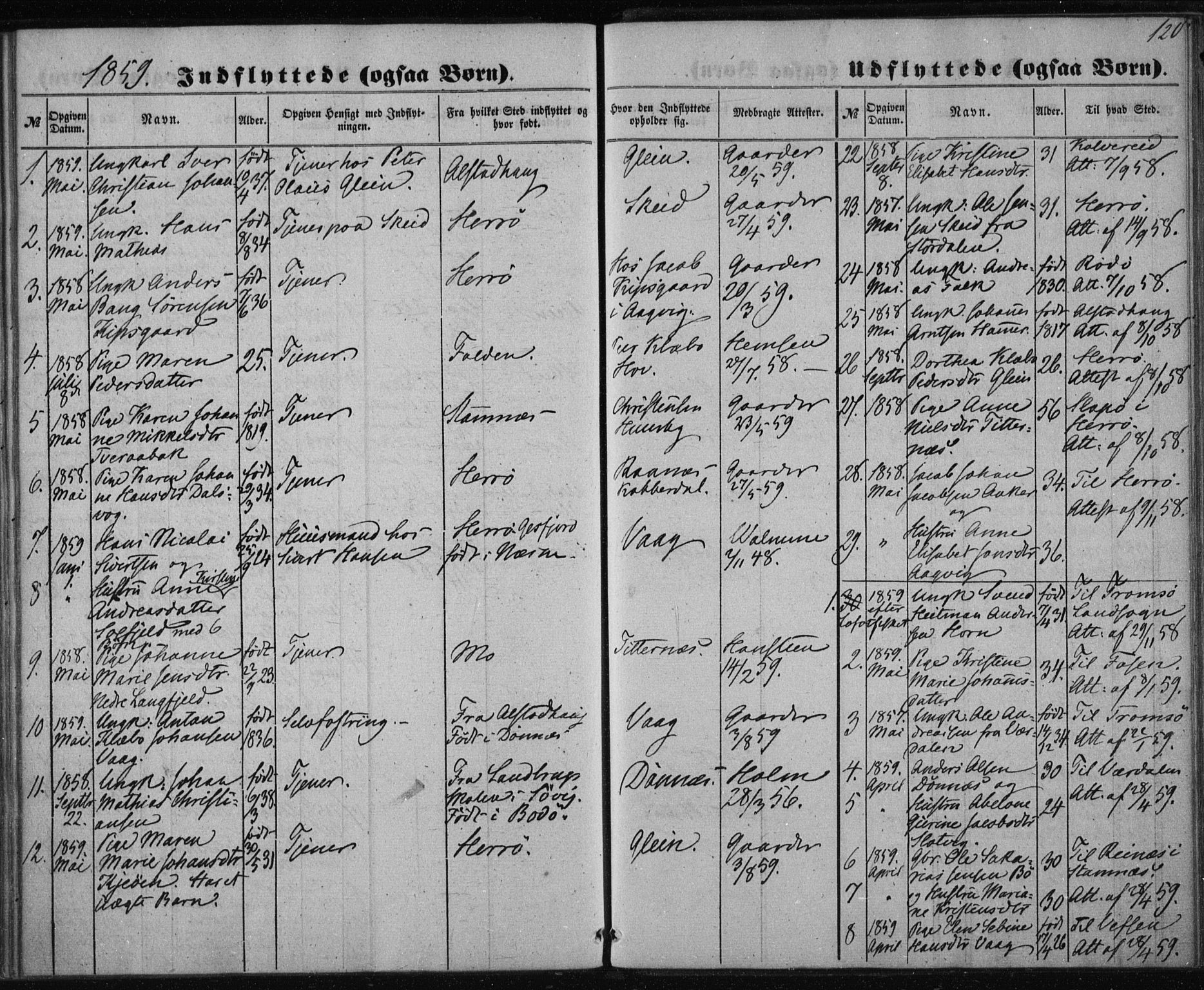 Ministerialprotokoller, klokkerbøker og fødselsregistre - Nordland, AV/SAT-A-1459/835/L0523: Parish register (official) no. 835A01, 1855-1865, p. 120