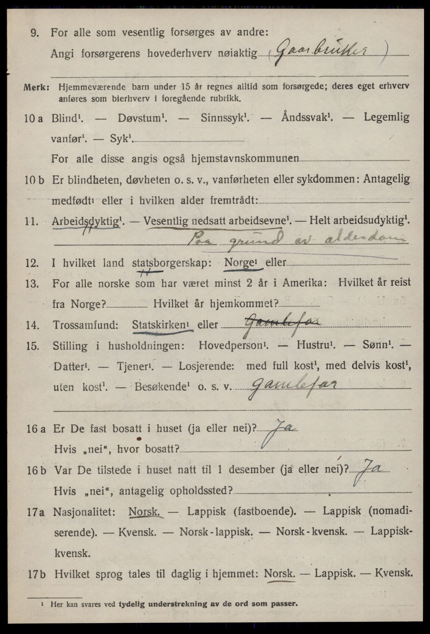 SAT, 1920 census for Orkland, 1920, p. 4035