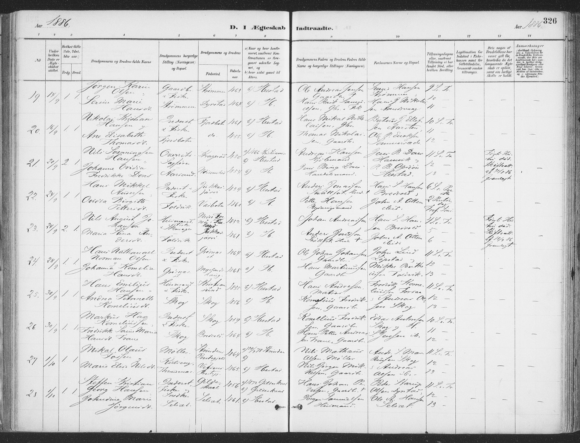 Ibestad sokneprestembete, SATØ/S-0077/H/Ha/Haa/L0011kirke: Parish register (official) no. 11, 1880-1889, p. 326