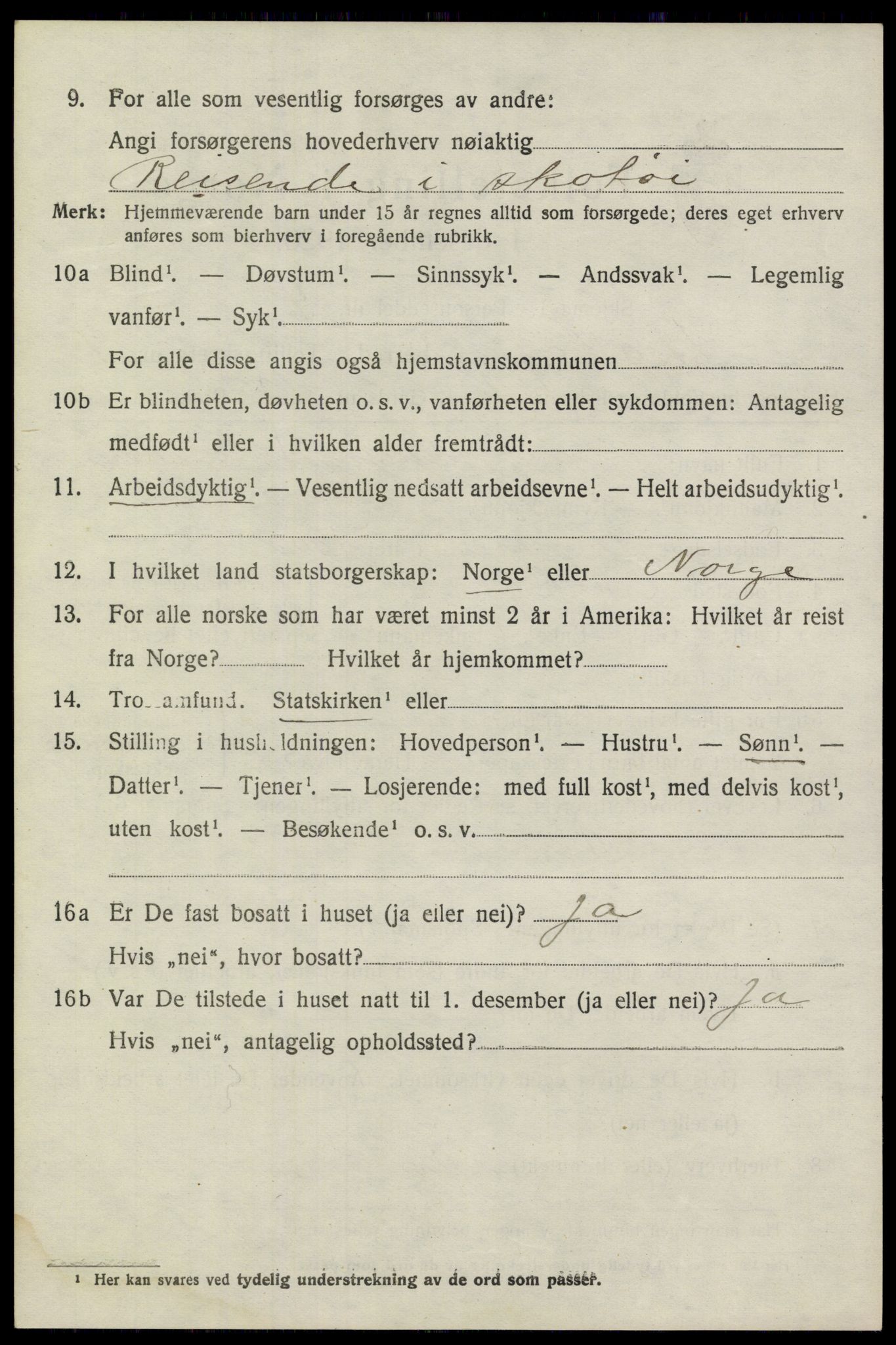 SAKO, 1920 census for Skåtøy, 1920, p. 5327