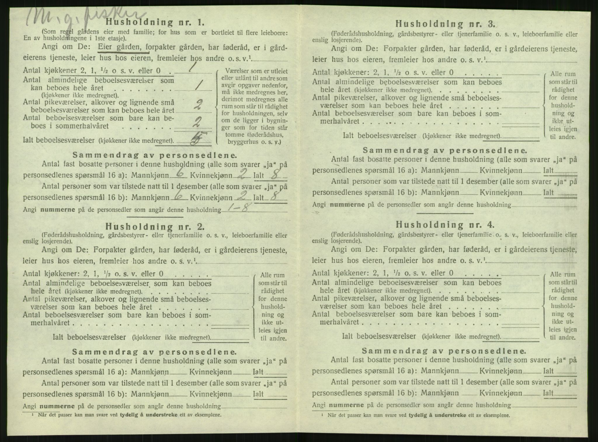 SAT, 1920 census for Tjøtta, 1920, p. 826