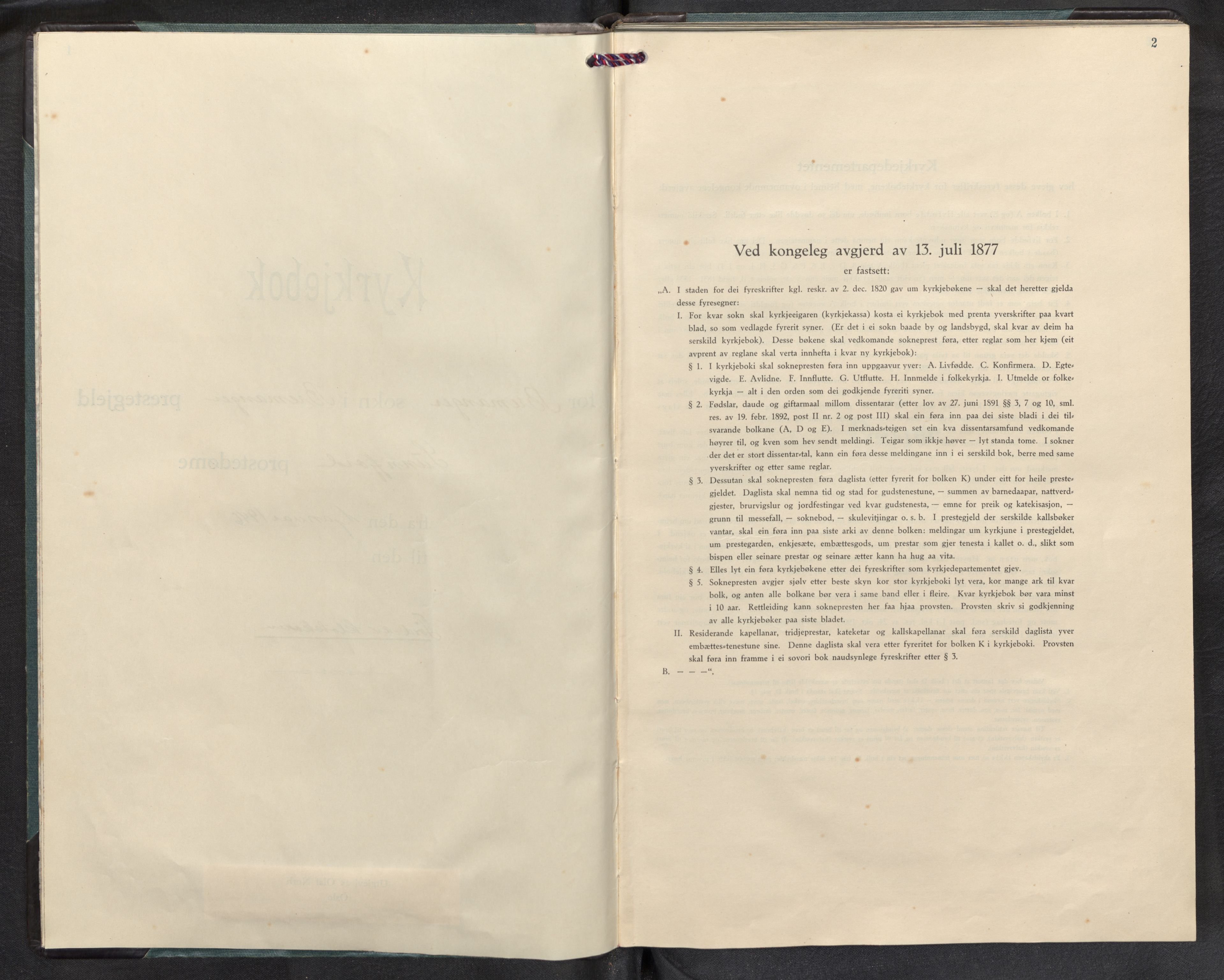 Bremanger sokneprestembete, SAB/A-82201/H/Hab/Habb/L0003: Parish register (copy) no. B 3, 1946-1957, p. 1b-2a