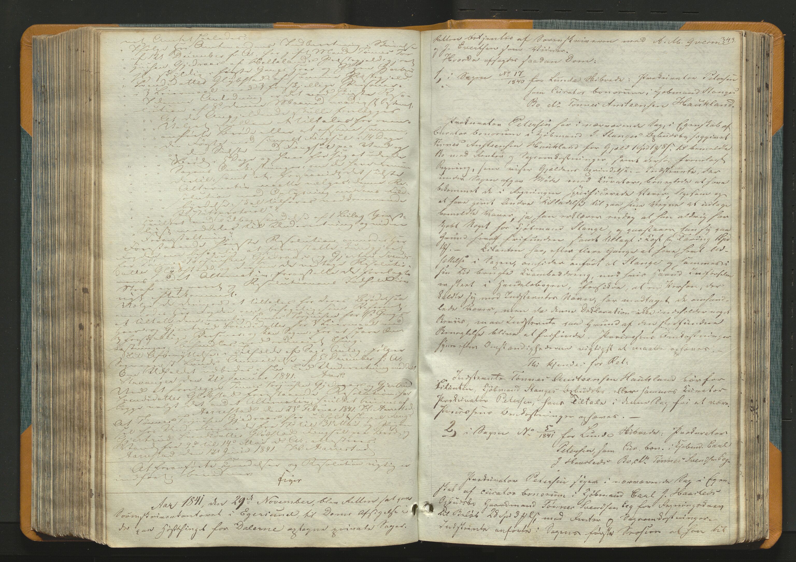 Jæren og Dalane sorenskriveri, AV/SAST-A-100306/3/30/30BAA/L0003: Tingbok for Dalane, 1837-1843, p. 342b-343a