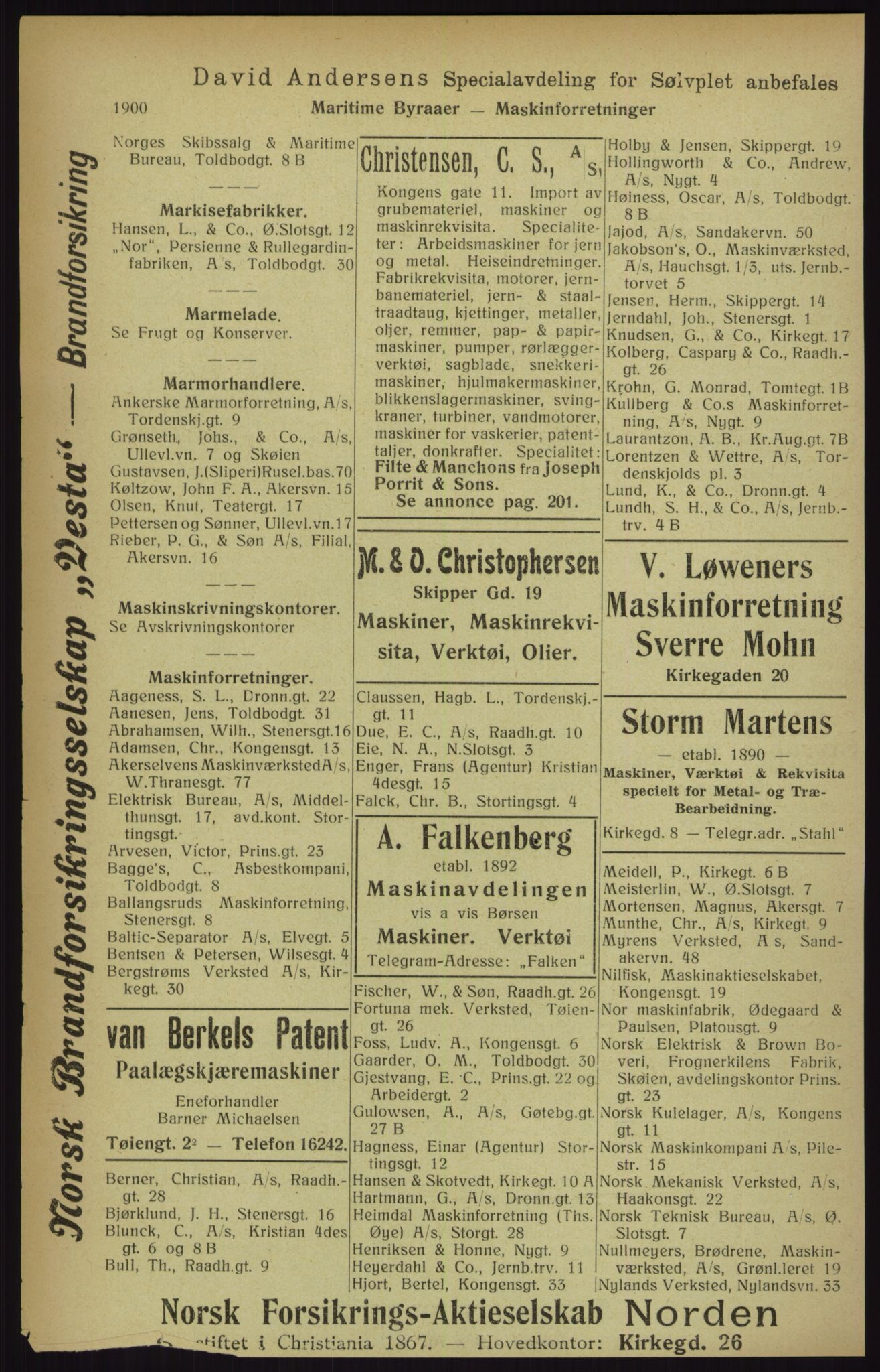 Kristiania/Oslo adressebok, PUBL/-, 1916, p. 1900