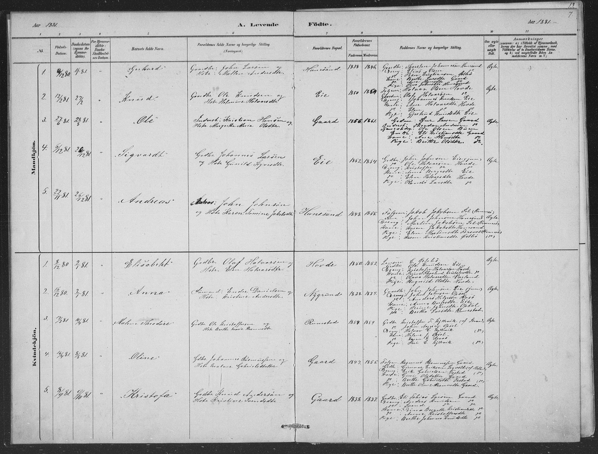 Finnøy sokneprestkontor, AV/SAST-A-101825/H/Ha/Hab/L0004: Parish register (copy) no. B 4, 1879-1892, p. 7