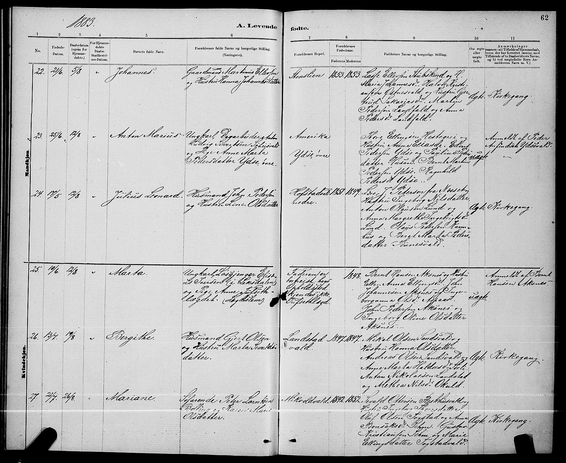 Ministerialprotokoller, klokkerbøker og fødselsregistre - Nord-Trøndelag, AV/SAT-A-1458/723/L0256: Parish register (copy) no. 723C04, 1879-1890, p. 62