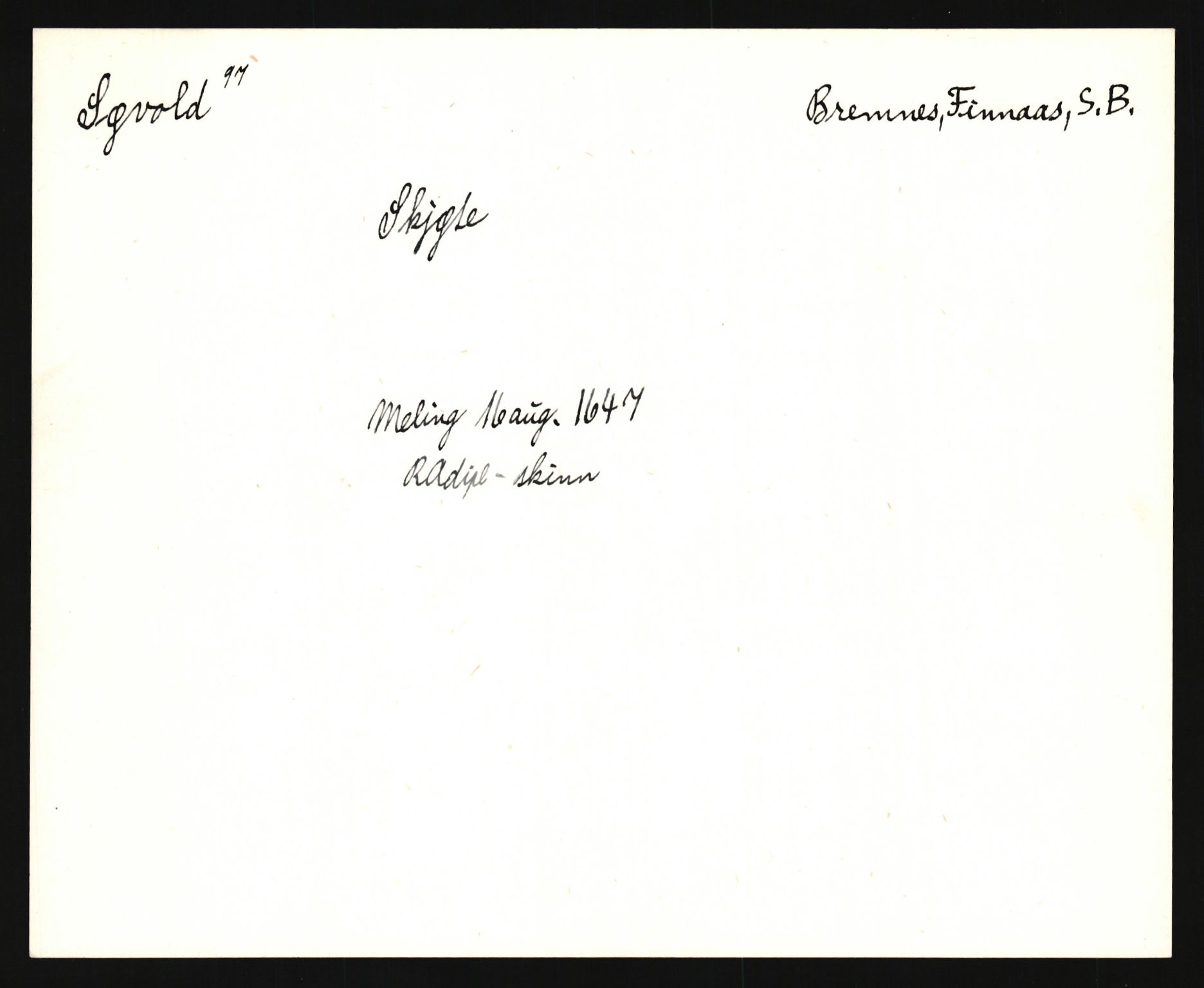 Riksarkivets diplomsamling, AV/RA-EA-5965/F35/F35e/L0028: Registreringssedler Hordaland 1, 1400-1700, p. 281