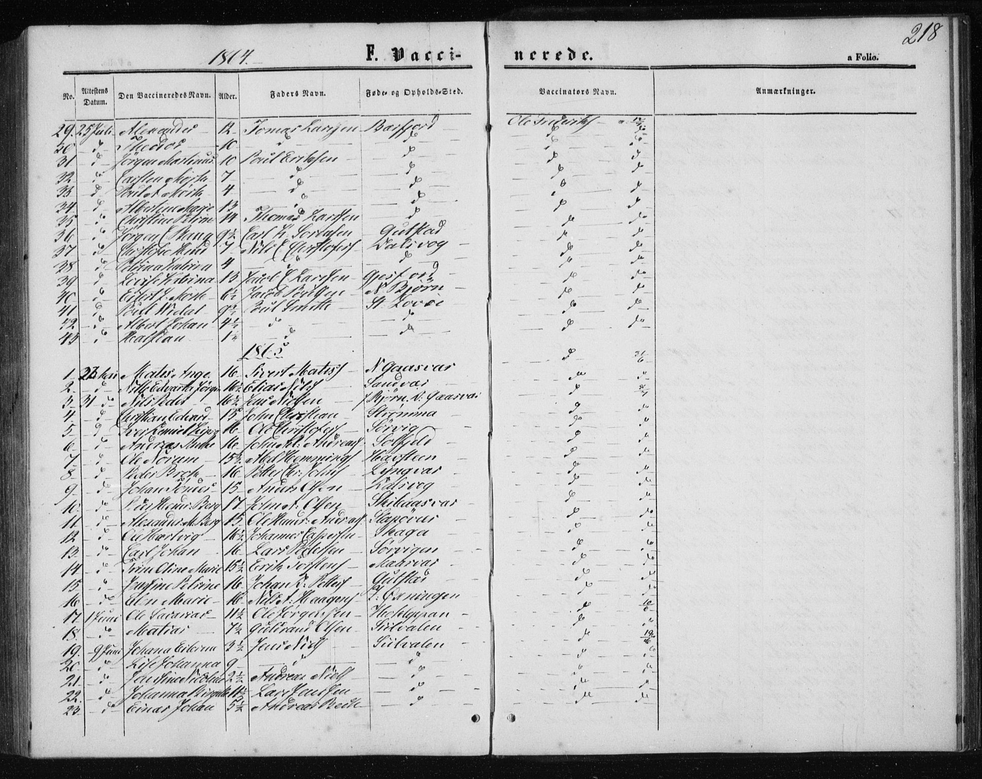 Ministerialprotokoller, klokkerbøker og fødselsregistre - Nordland, AV/SAT-A-1459/834/L0505: Parish register (official) no. 834A03, 1862-1871, p. 218