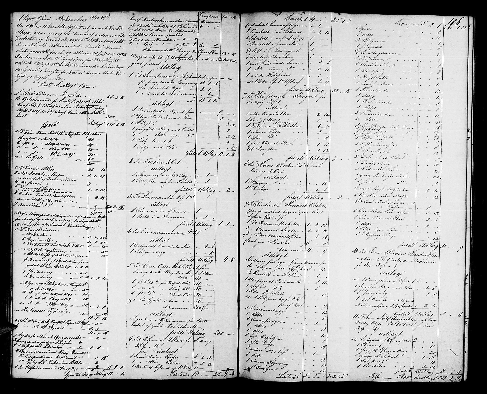 Midhordland sorenskriveri, AV/SAB-A-3001/1/H/Hd/L0001: Skifteutlodningsprotokoll, 1848-1851, p. 105b-106a