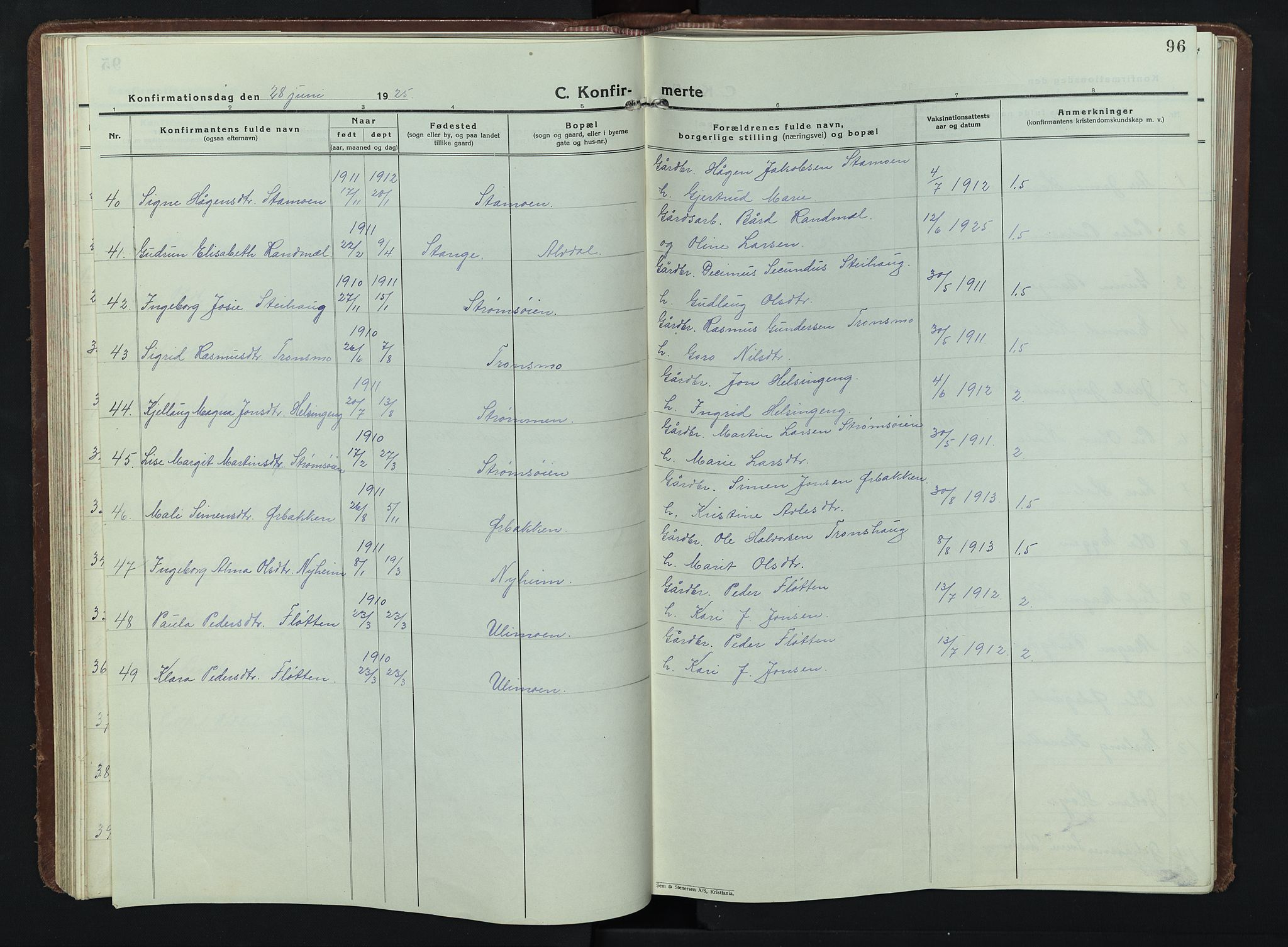 Alvdal prestekontor, AV/SAH-PREST-060/H/Ha/Hab/L0007: Parish register (copy) no. 7, 1924-1945, p. 96