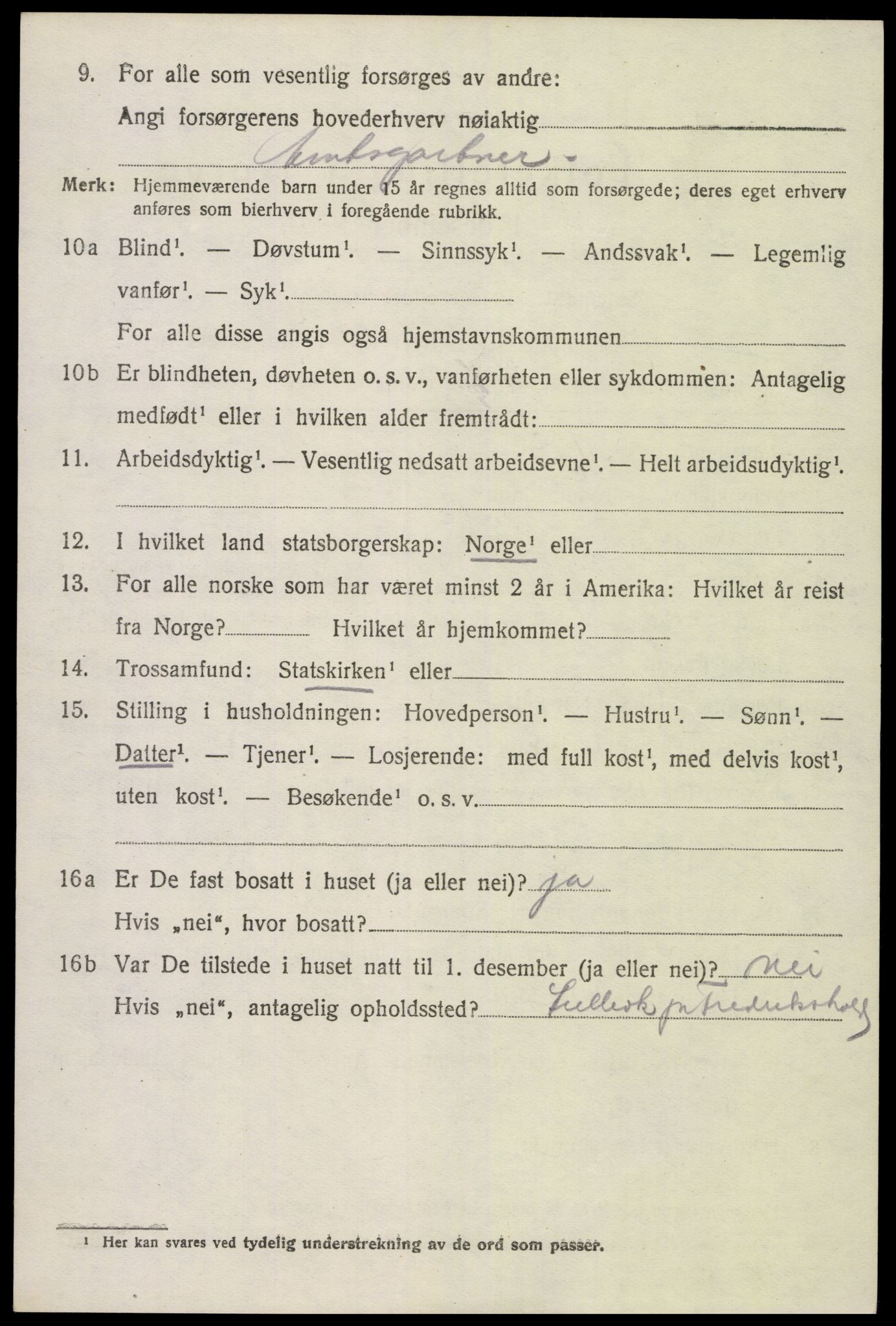 SAK, 1920 census for Øyestad, 1920, p. 6943