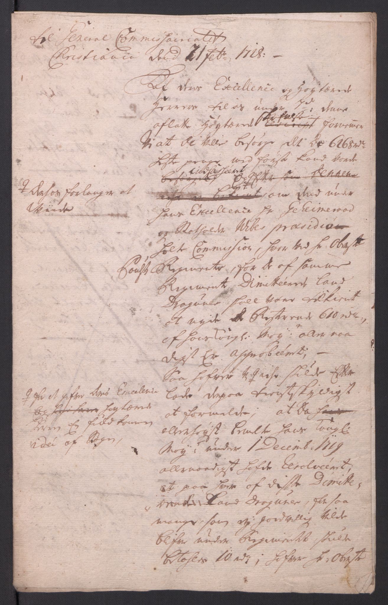 Kommanderende general (KG I) med Det norske krigsdirektorium, AV/RA-EA-5419/B/L0010: Kommanderende generals konsepter og kopibok, 1728-1730, p. 58