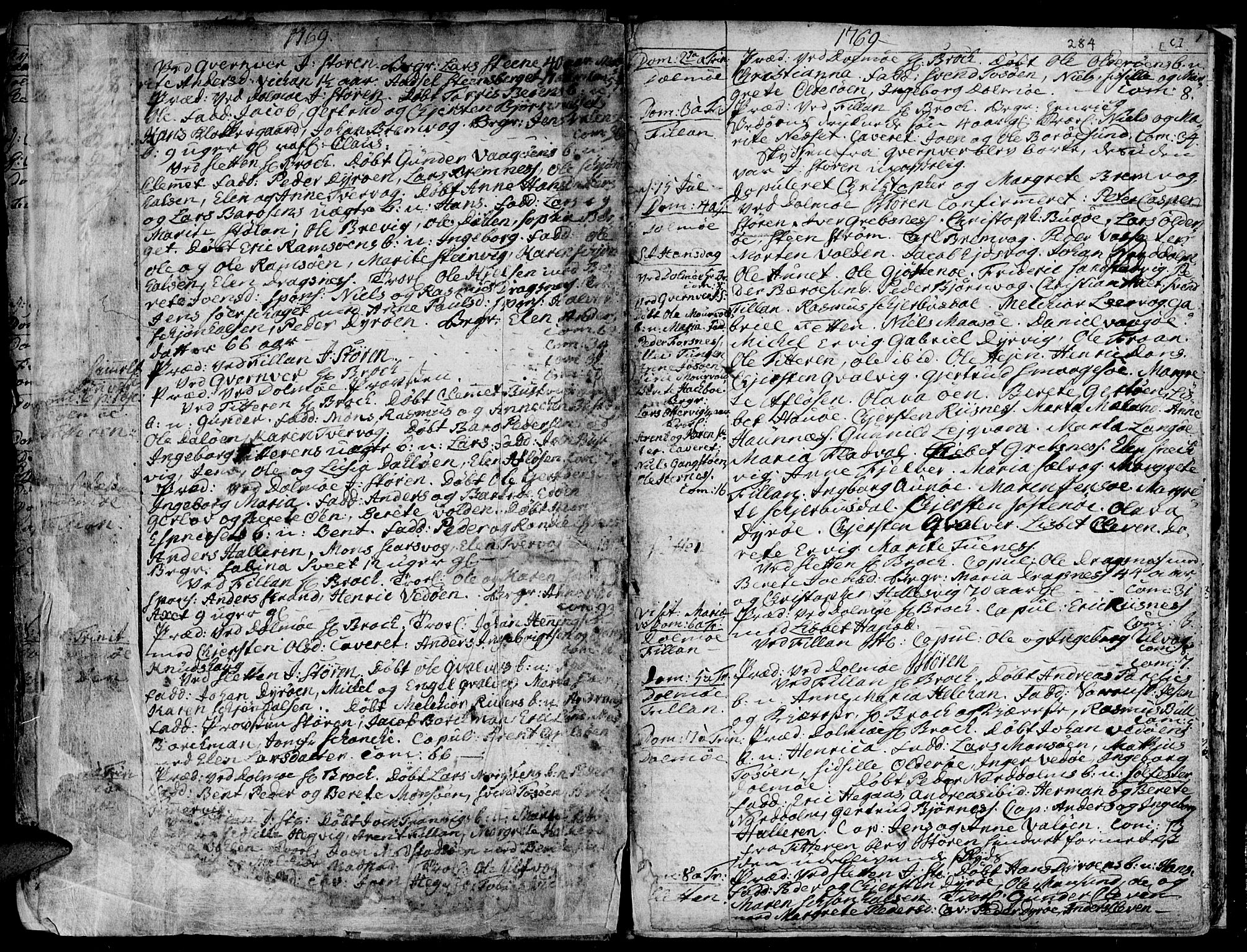 Ministerialprotokoller, klokkerbøker og fødselsregistre - Sør-Trøndelag, SAT/A-1456/634/L0525: Parish register (official) no. 634A01, 1736-1775, p. 284