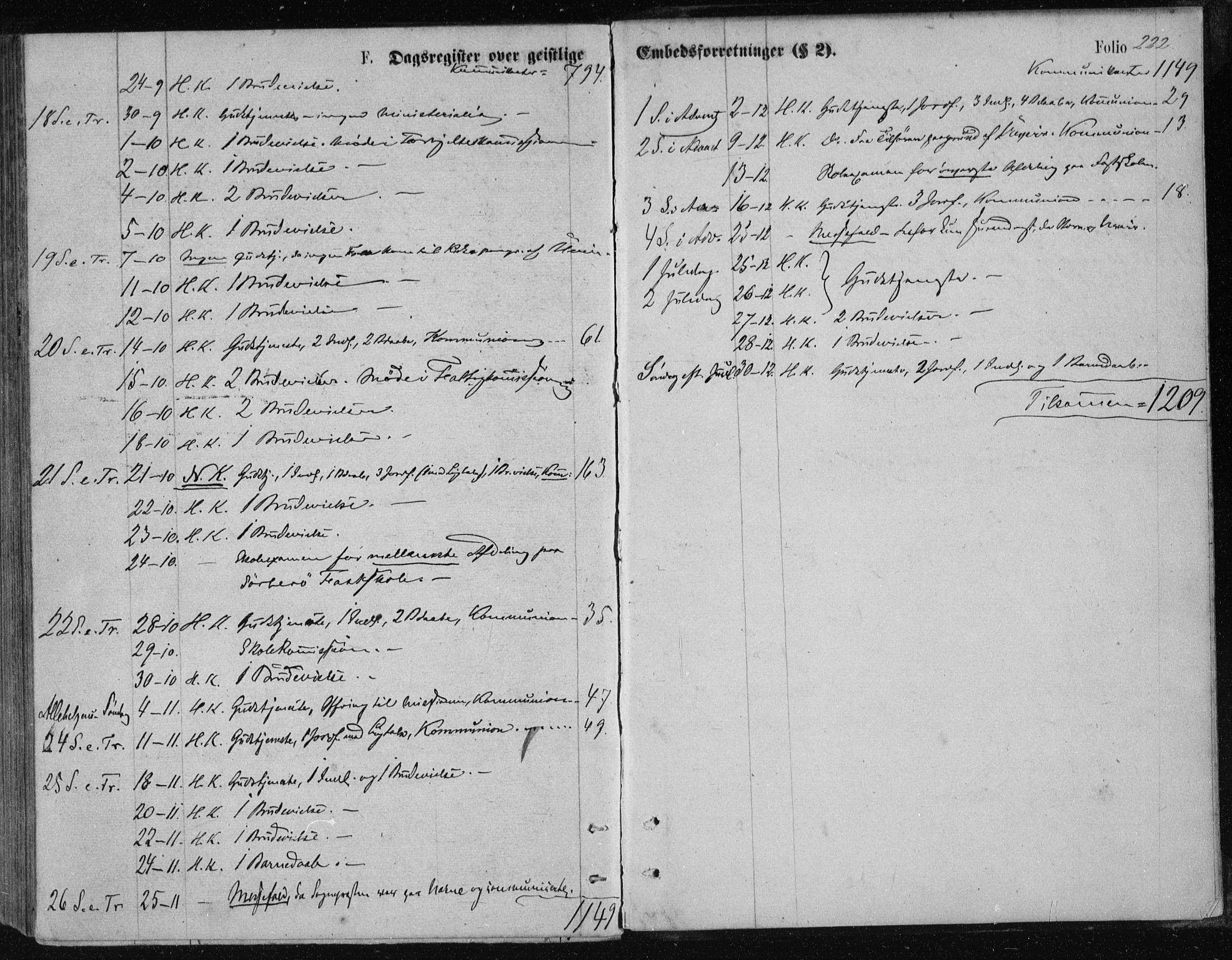 Ministerialprotokoller, klokkerbøker og fødselsregistre - Nordland, AV/SAT-A-1459/834/L0506: Parish register (official) no. 834A04, 1872-1878, p. 222