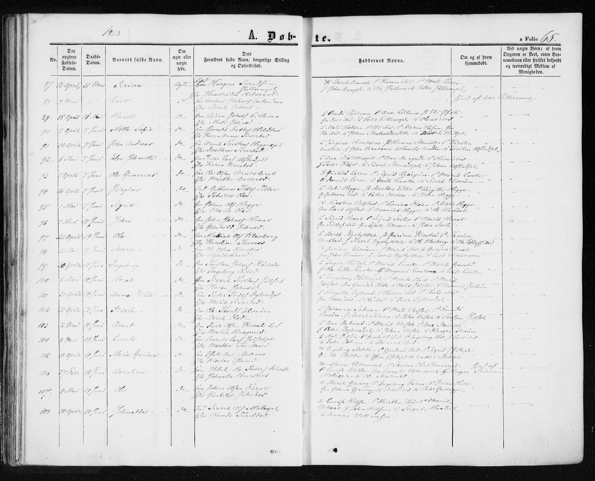 Ministerialprotokoller, klokkerbøker og fødselsregistre - Nord-Trøndelag, SAT/A-1458/709/L0075: Parish register (official) no. 709A15, 1859-1870, p. 65
