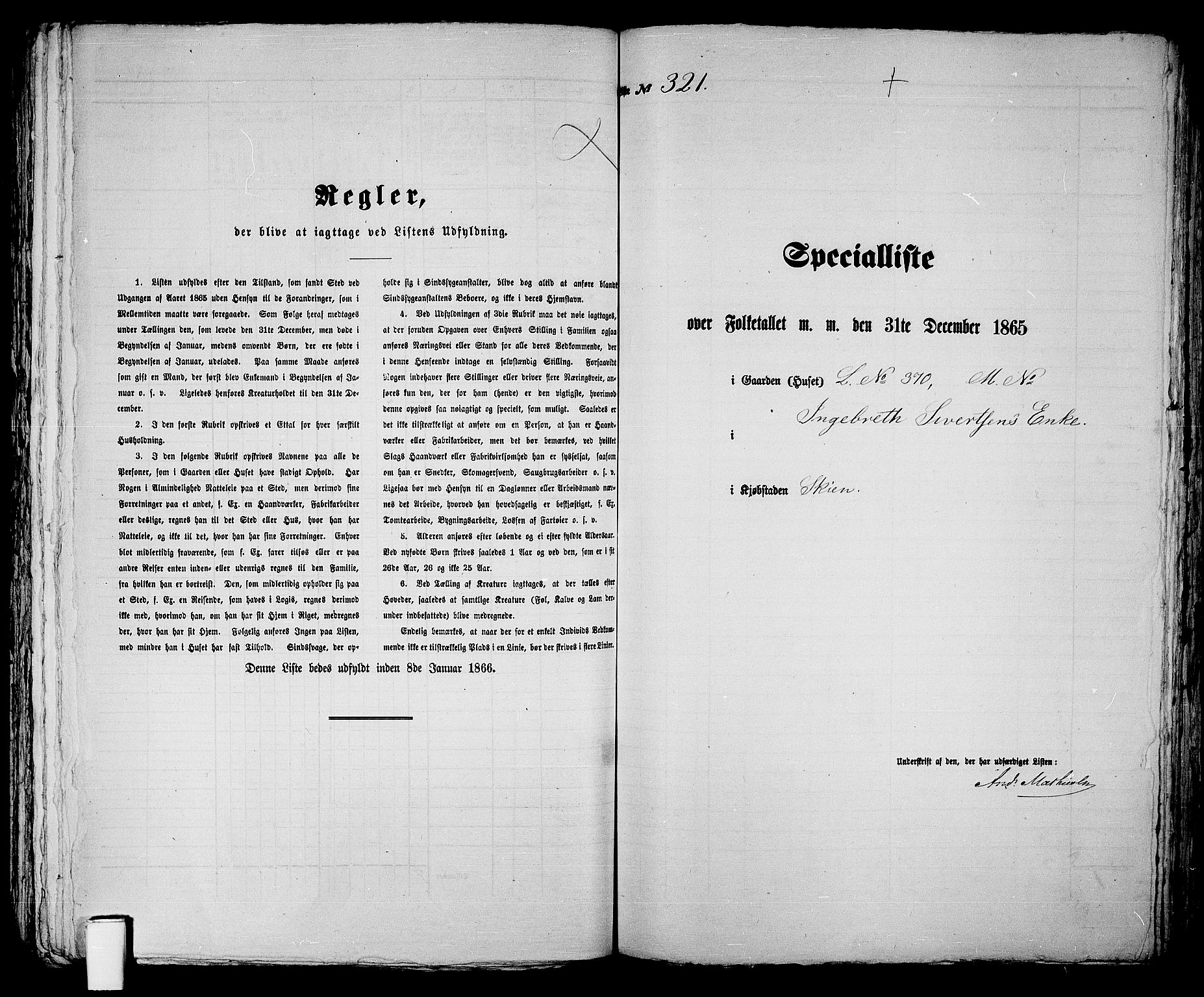 RA, 1865 census for Skien, 1865, p. 657