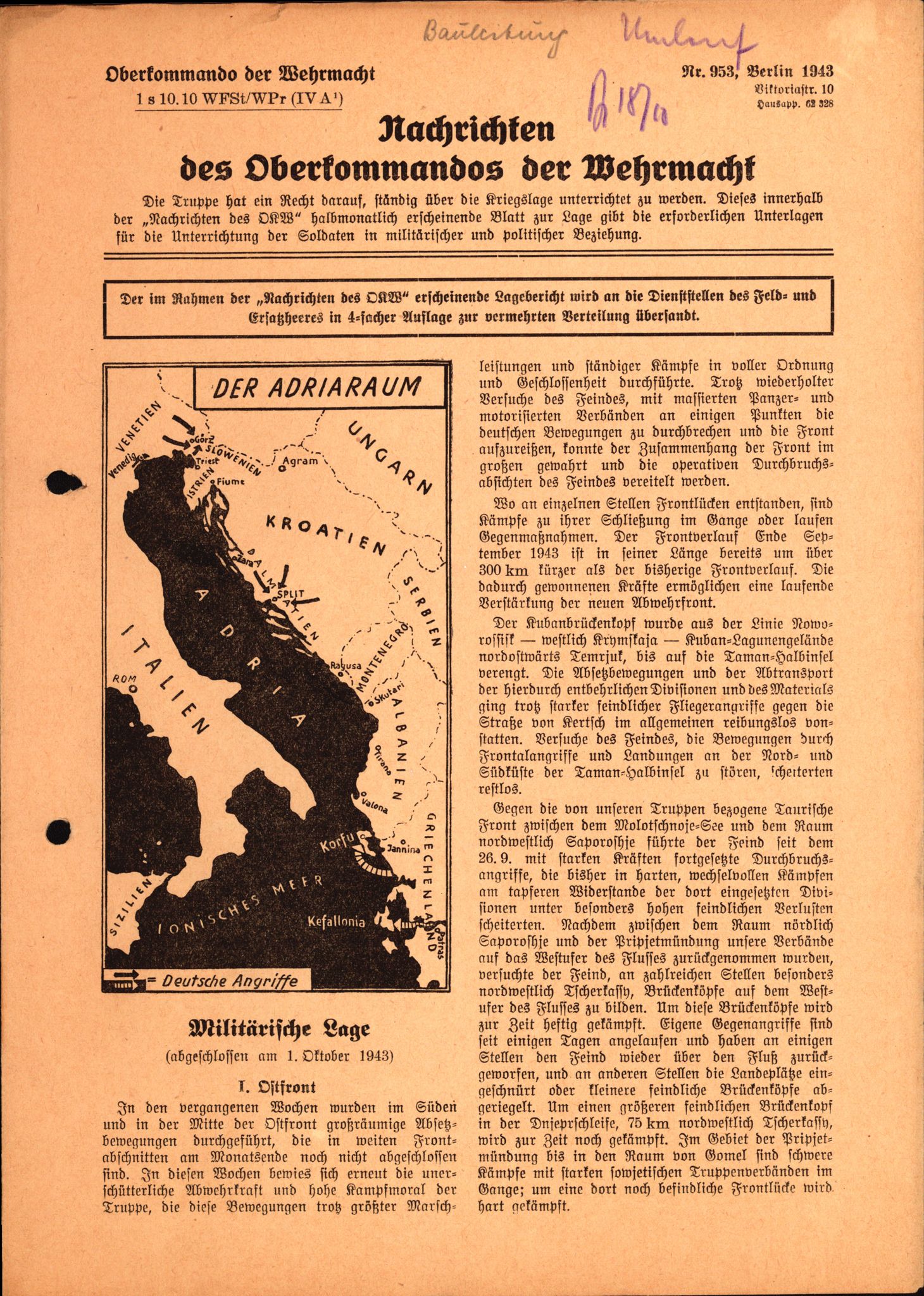 Forsvarets Overkommando. 2 kontor. Arkiv 11.4. Spredte tyske arkivsaker, AV/RA-RAFA-7031/D/Dar/Dara/L0021: Nachrichten des OKW, 1943-1945, p. 151