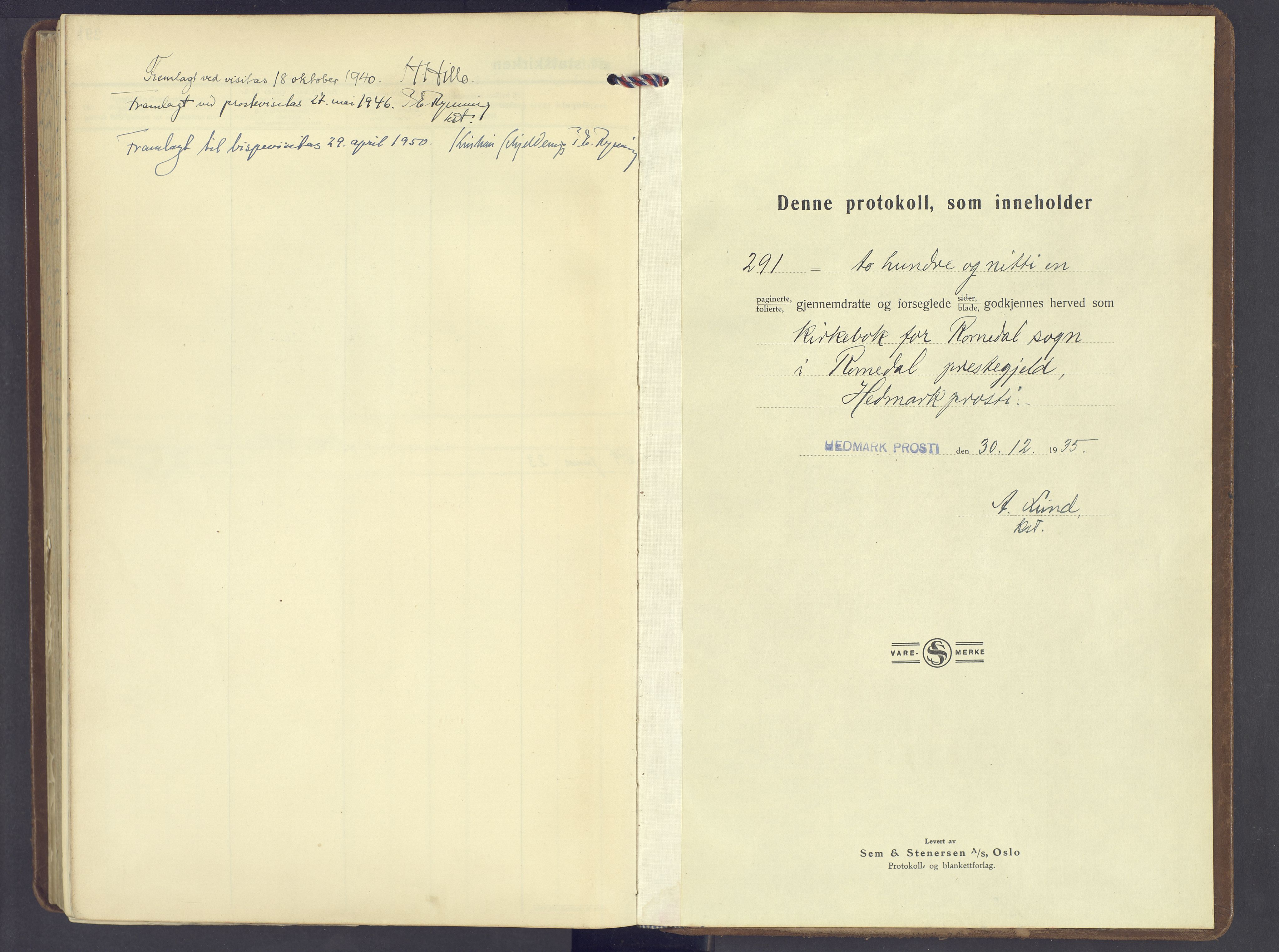 Romedal prestekontor, SAH/PREST-004/K/L0014: Parish register (official) no. 14, 1936-1949
