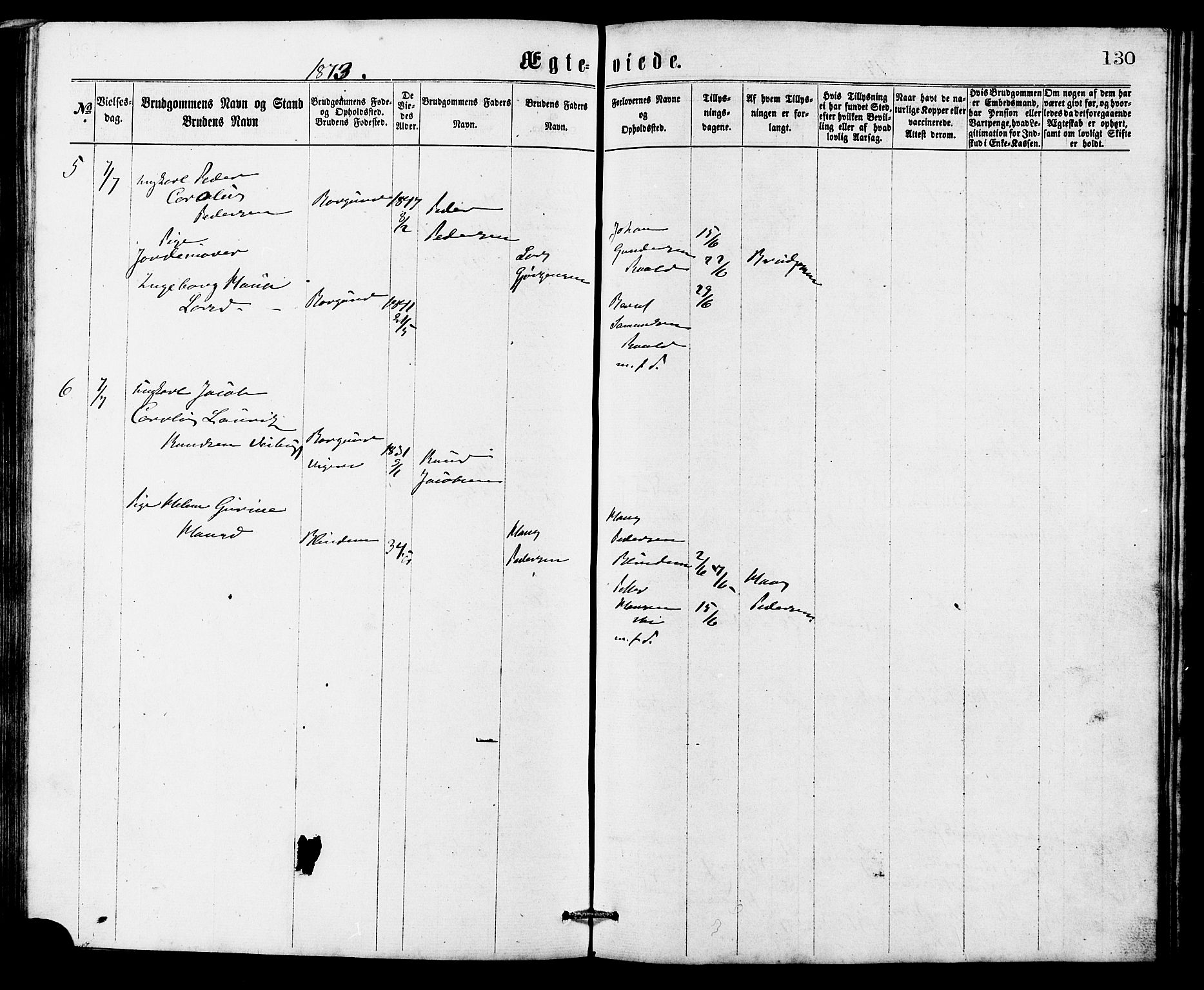 Ministerialprotokoller, klokkerbøker og fødselsregistre - Møre og Romsdal, AV/SAT-A-1454/537/L0521: Parish register (copy) no. 537C02, 1869-1888, p. 130