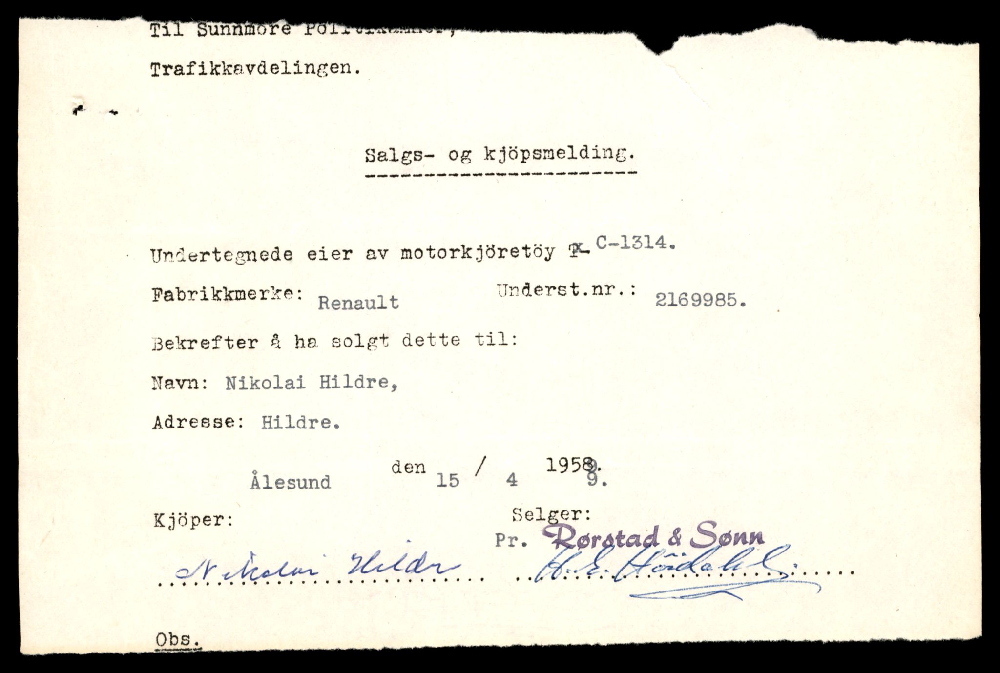 Møre og Romsdal vegkontor - Ålesund trafikkstasjon, AV/SAT-A-4099/F/Fe/L0049: Registreringskort for kjøretøy T 14864 - T 18613, 1927-1998, p. 277