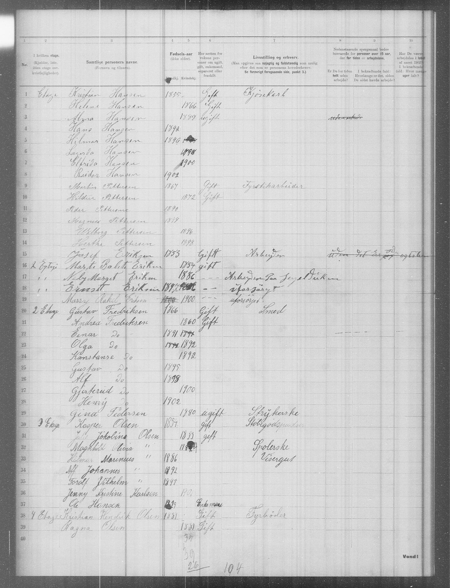 OBA, Municipal Census 1902 for Kristiania, 1902, p. 8539