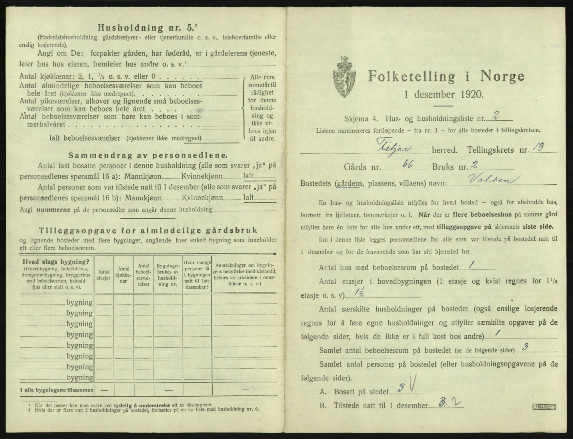 SAB, 1920 census for Fitjar, 1920, p. 728