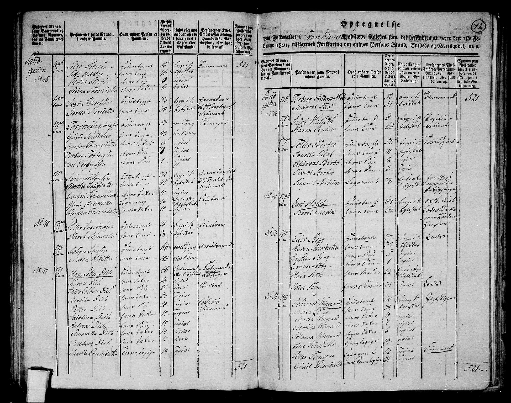 RA, 1801 census for 1601 Trondheim, 1801, p. 71b-72a