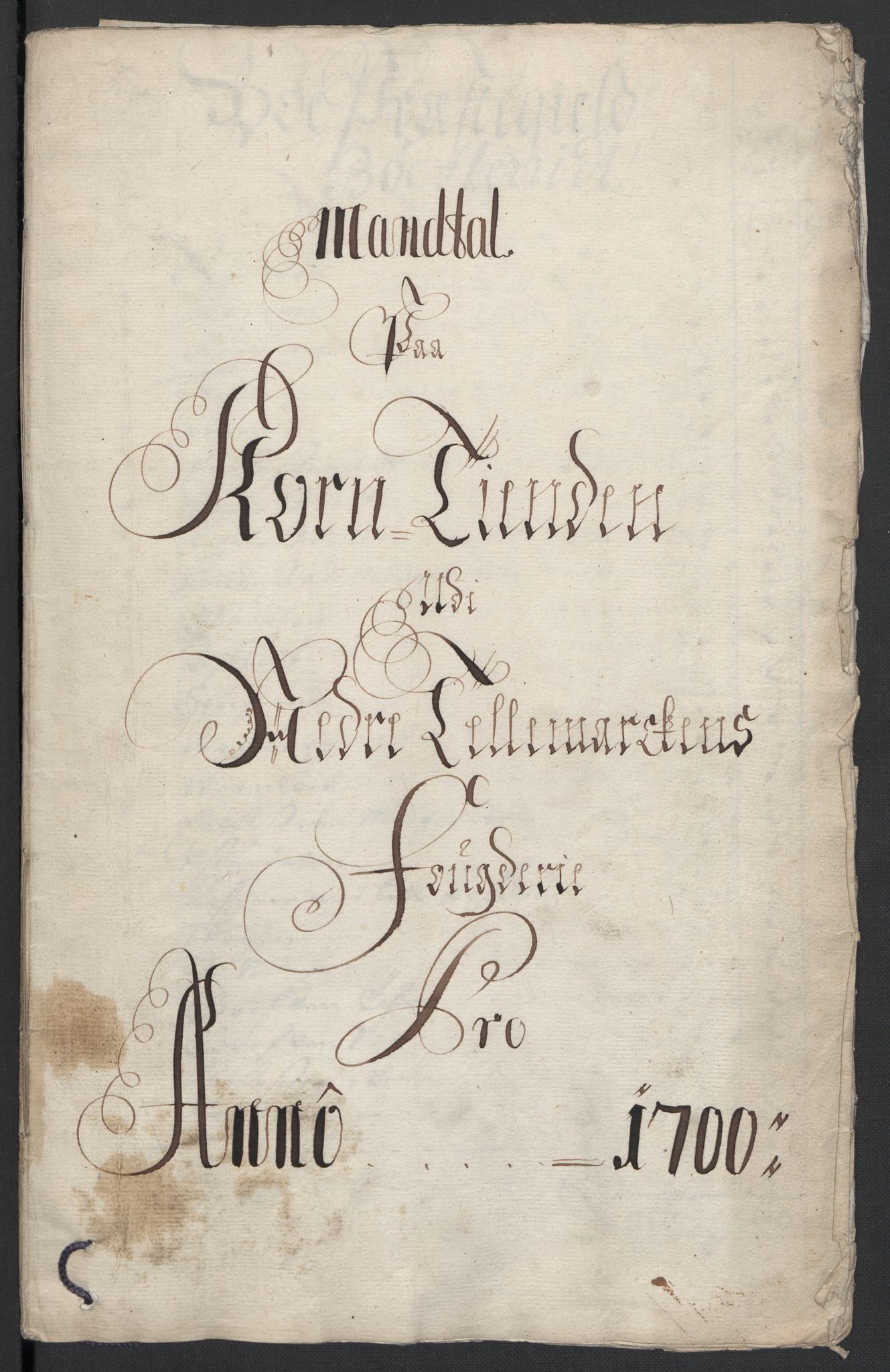 Rentekammeret inntil 1814, Reviderte regnskaper, Fogderegnskap, RA/EA-4092/R36/L2103: Fogderegnskap Øvre og Nedre Telemark og Bamble, 1700, p. 31