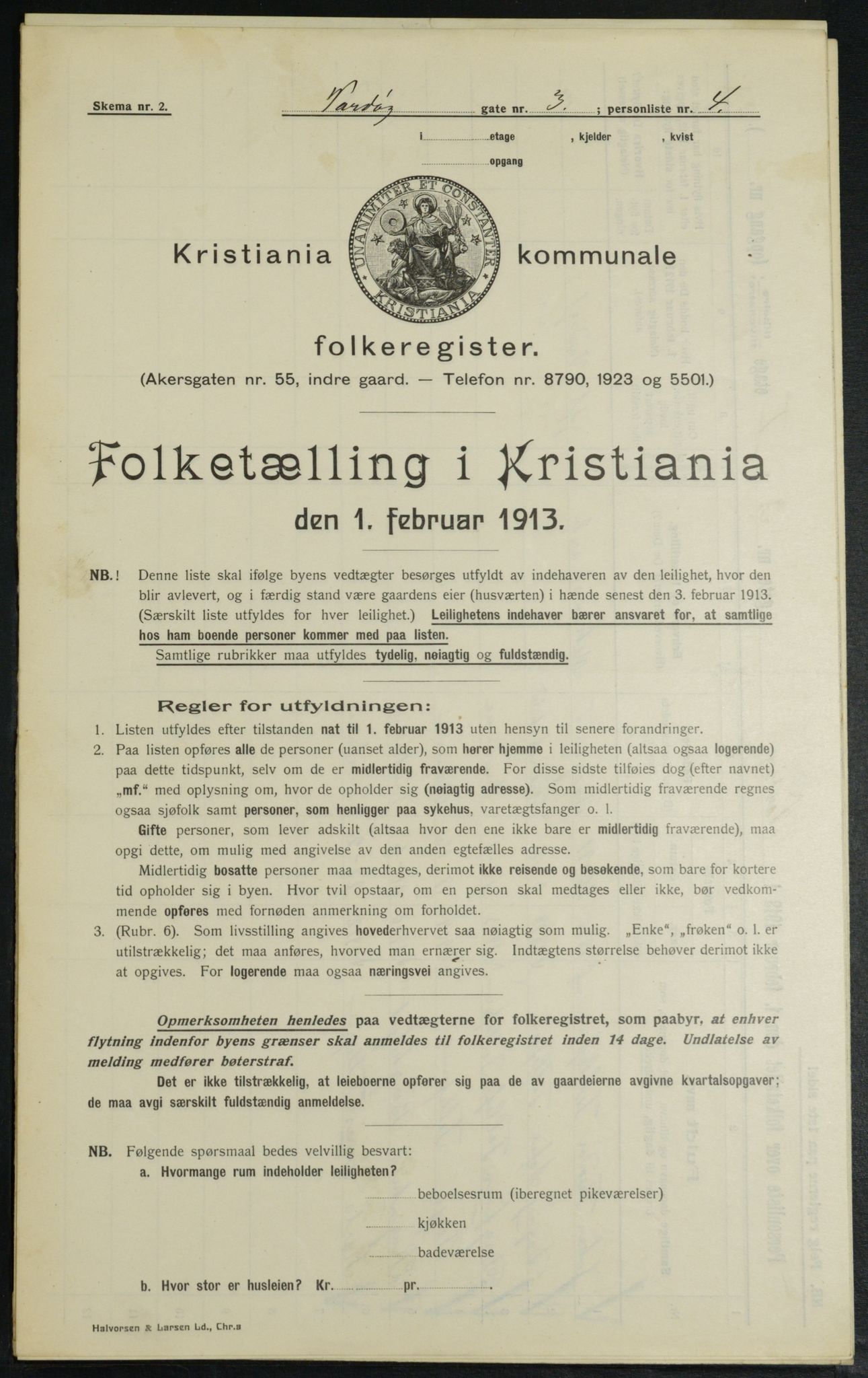 OBA, Municipal Census 1913 for Kristiania, 1913, p. 121740